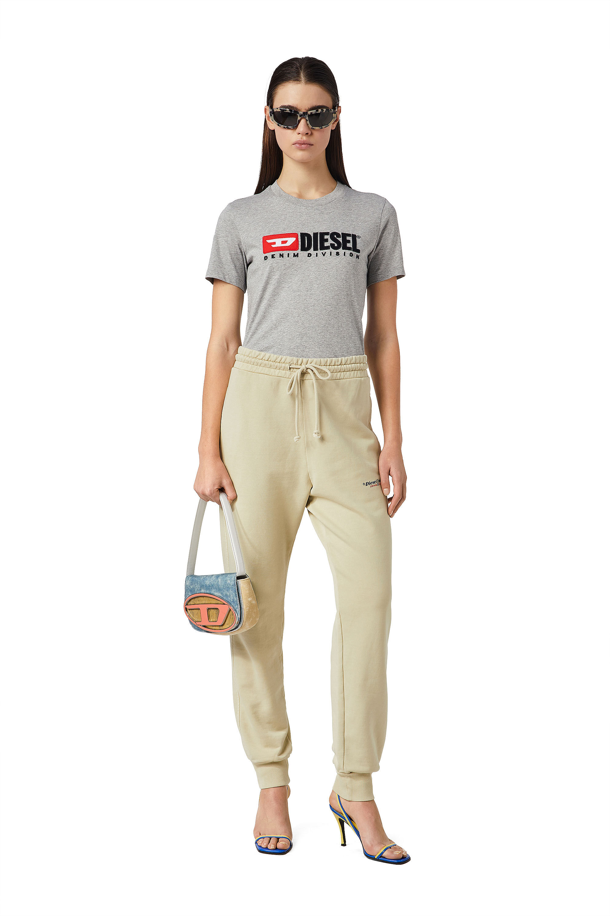 Diesel - T-REG-DIV, Female's 半袖 Tシャツ in ライトグレー - 1