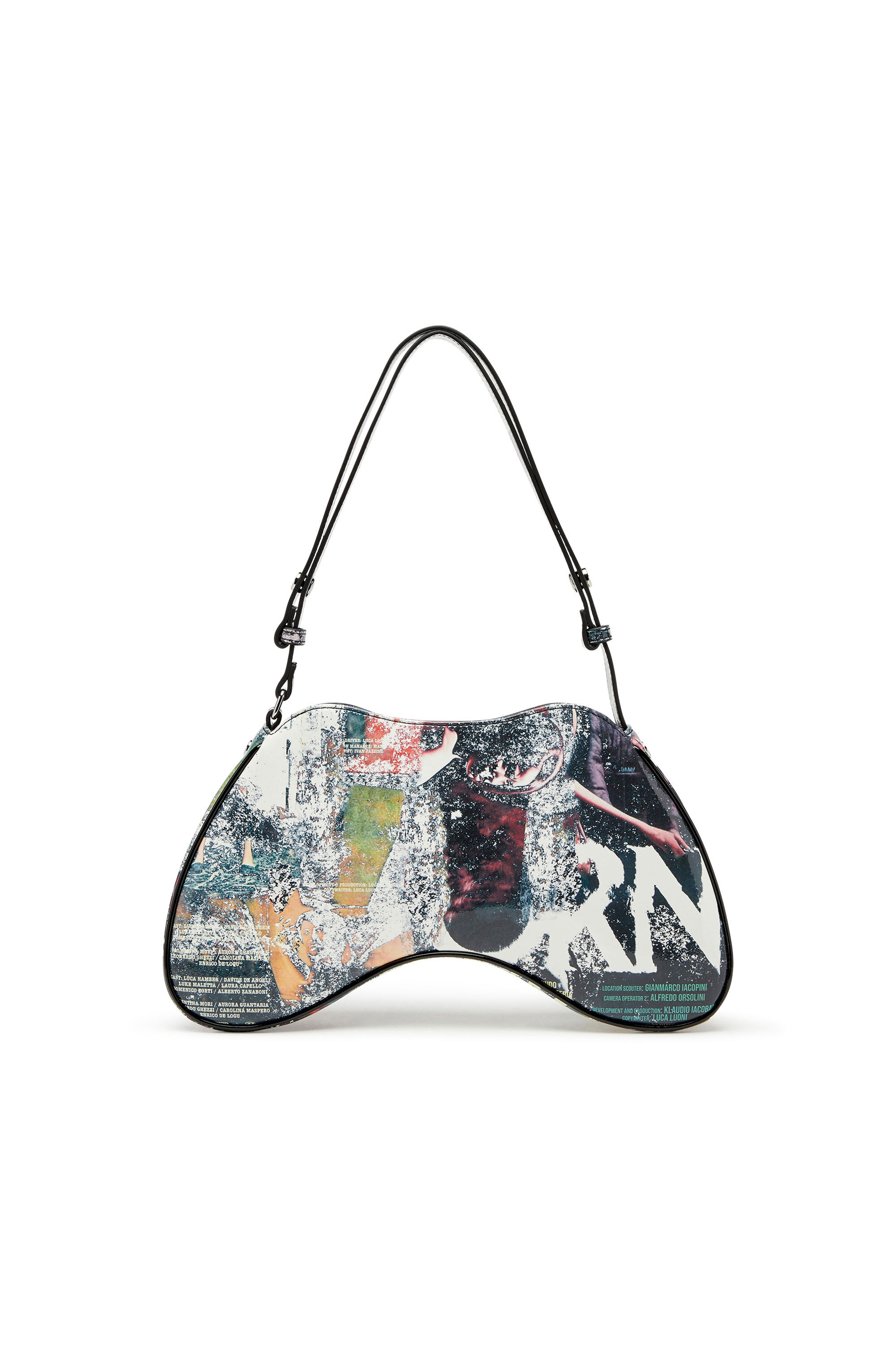 Diesel - PLAY SHOULDER, Female's Play-Shoulder bag in poster-print PU in マルチカラー - 3