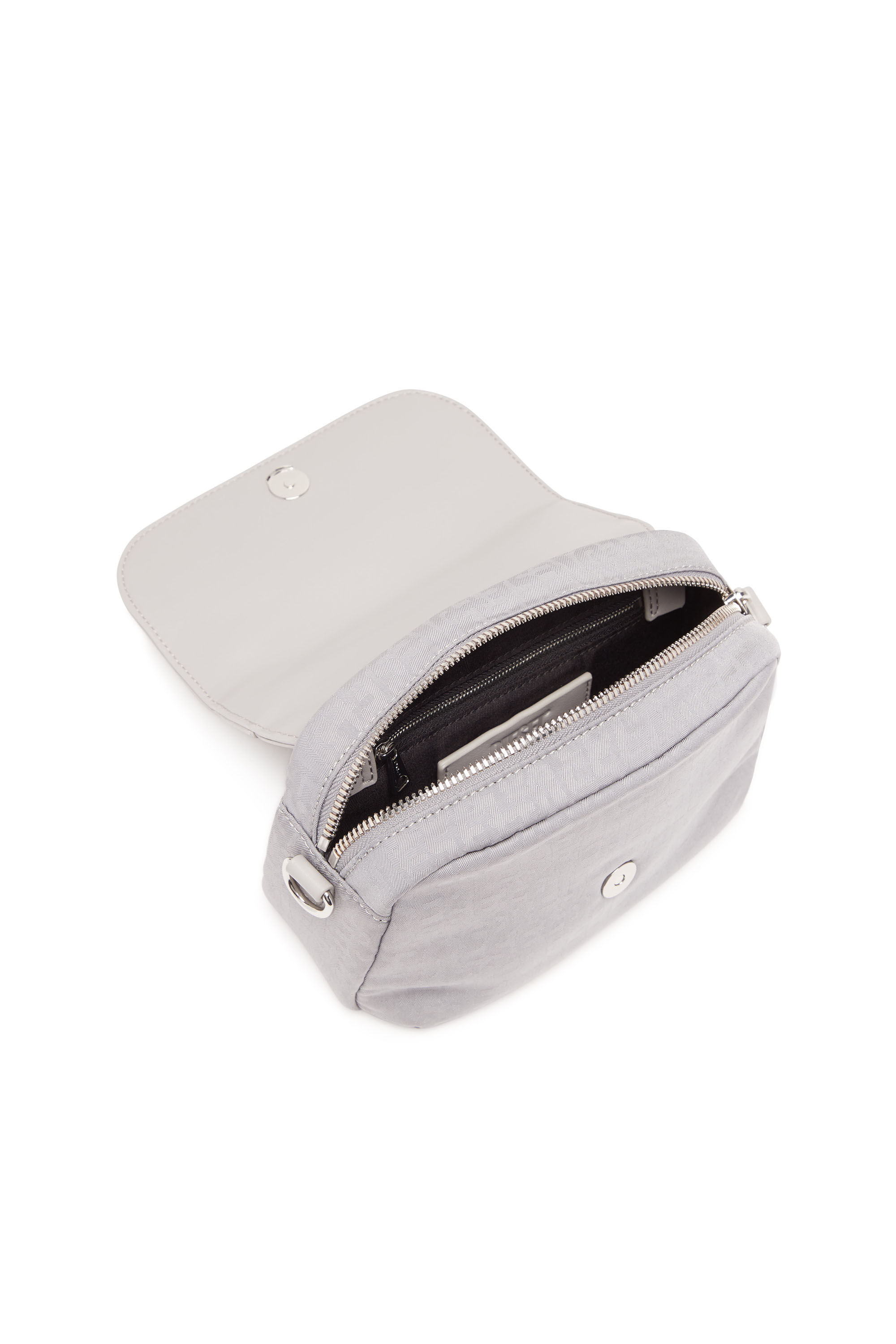 NYLON MONO MINI MESSENGER X ユニセックスナイロンモノグラムミニメッセンジャーバッグ｜グレー｜ウィメンズ｜DIESEL