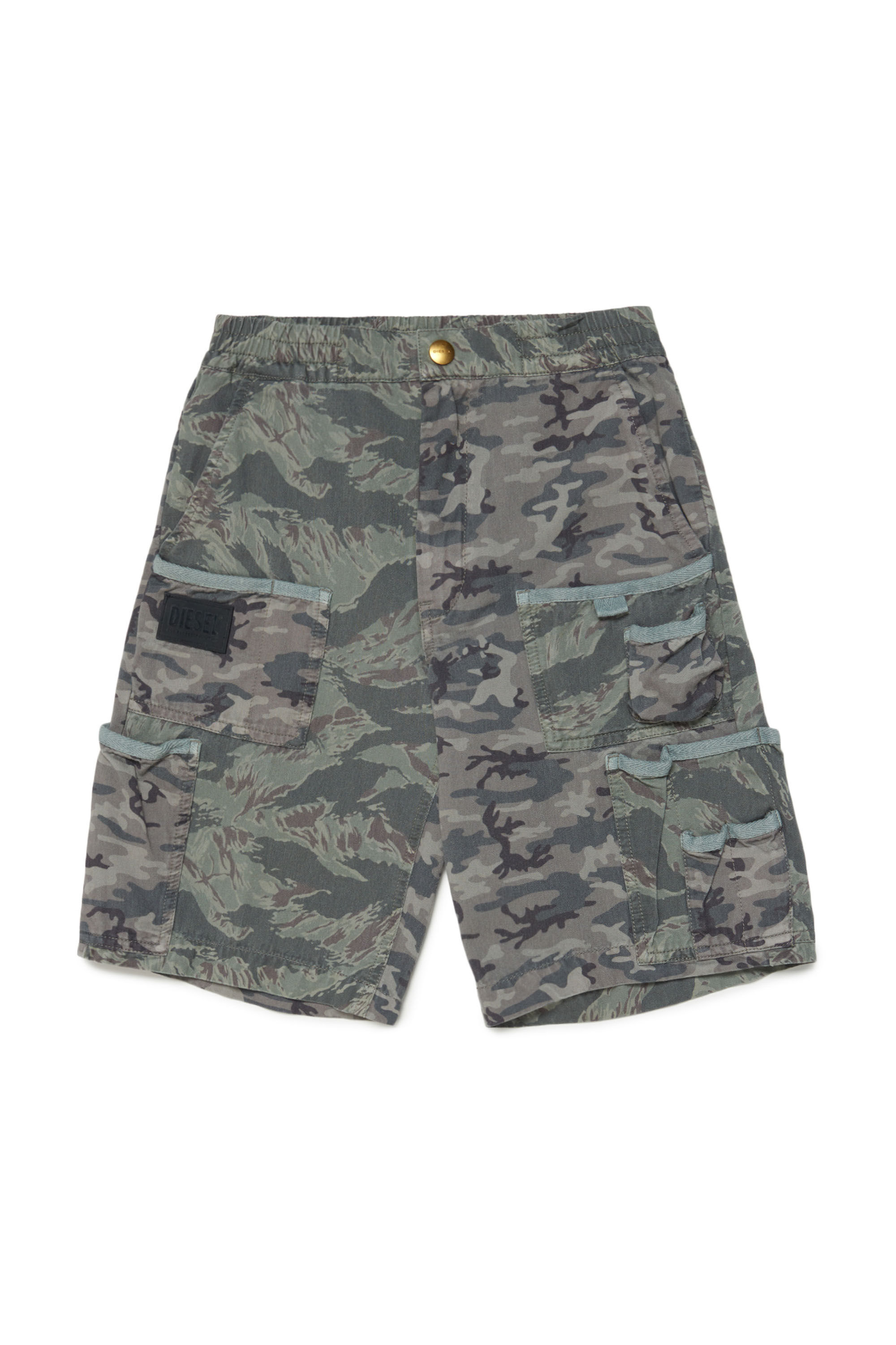 Diesel - PIEK-CMF, Male's キッズ ショートパンツ カモフラージュ in ミリタリーグリーン - 1