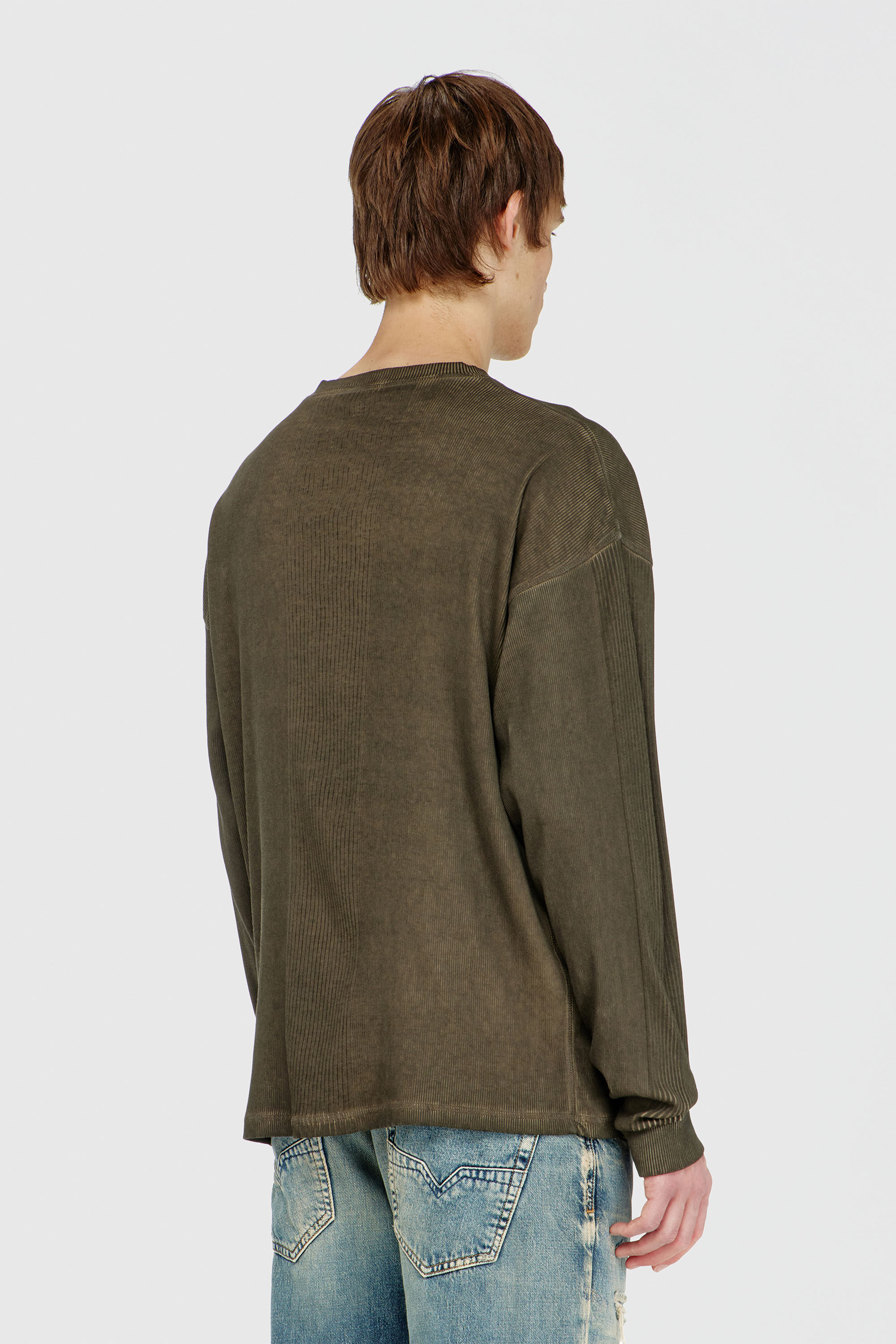 ディーゼルスポーツ　新品　メンズ　ロングTシャツ(ネオングリーン/ブラックL) T-BOAT 長袖Tシャツ｜グリーン｜メンズ｜DIESEL