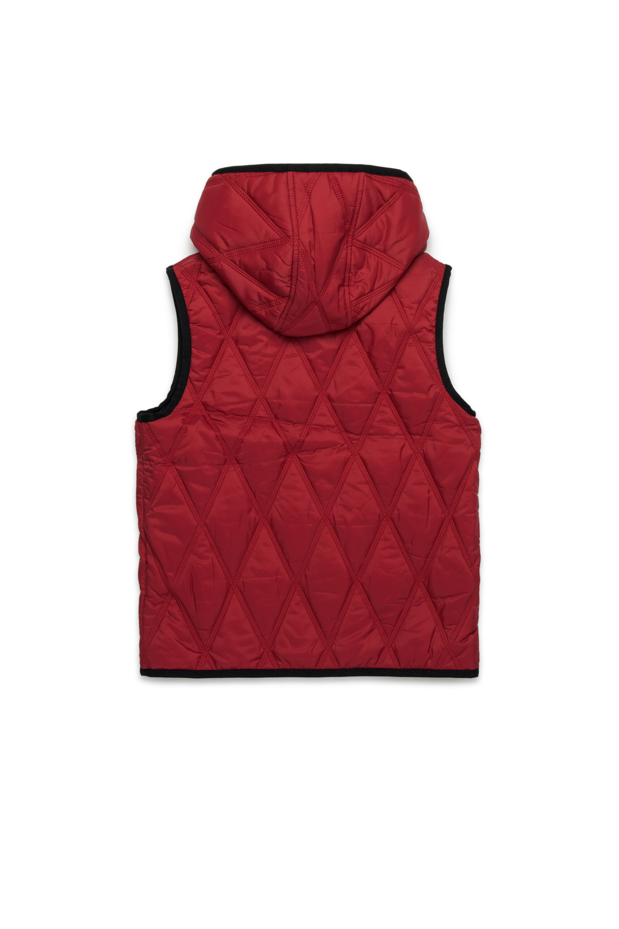JFOKKLOGO Hooded quilted nylon vest｜レッド｜ガールズ｜DIESEL