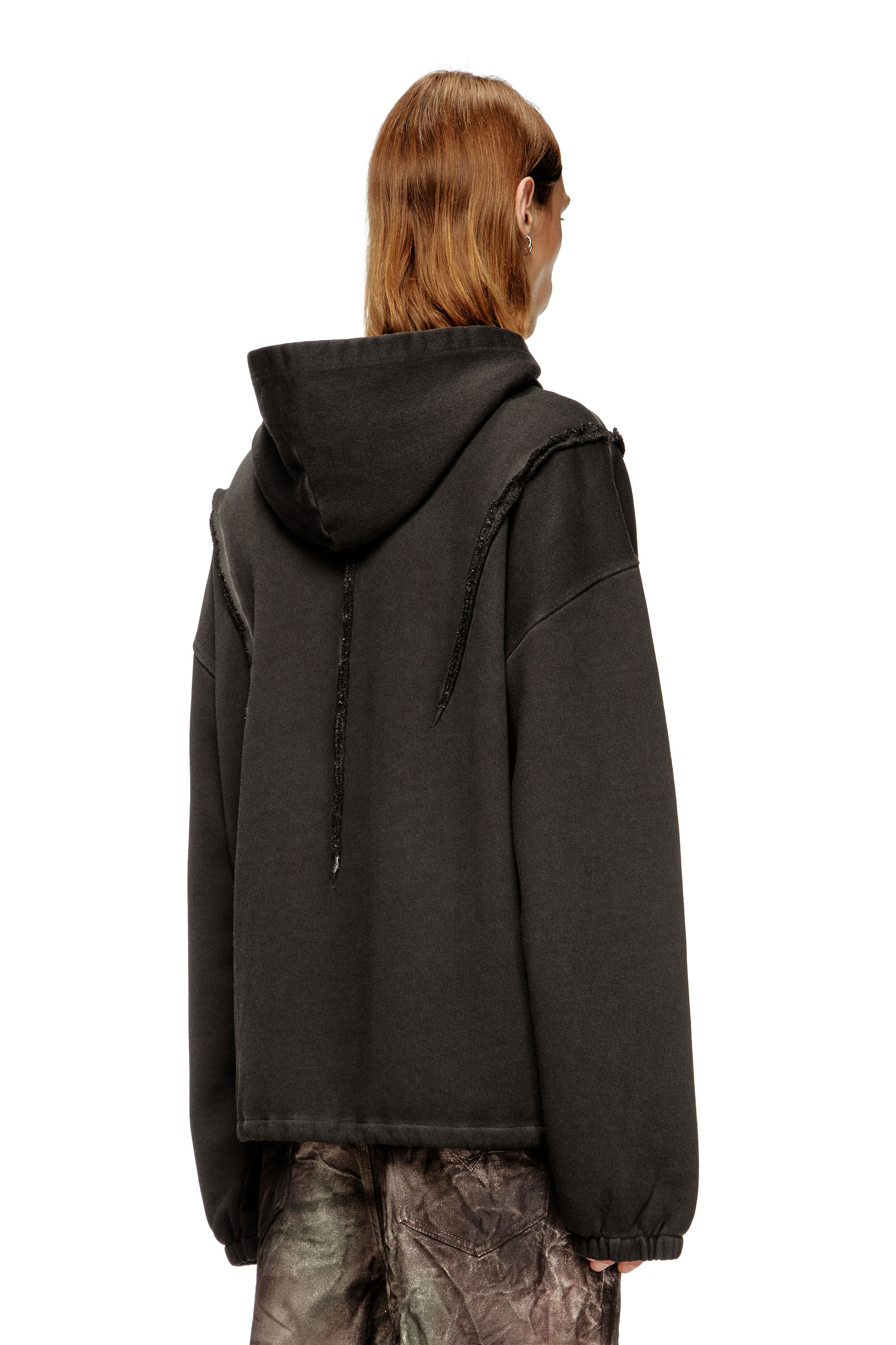 S-THUG-HOODIE Hoodie with faded effect｜ブラック｜ウィメンズ｜DIESEL