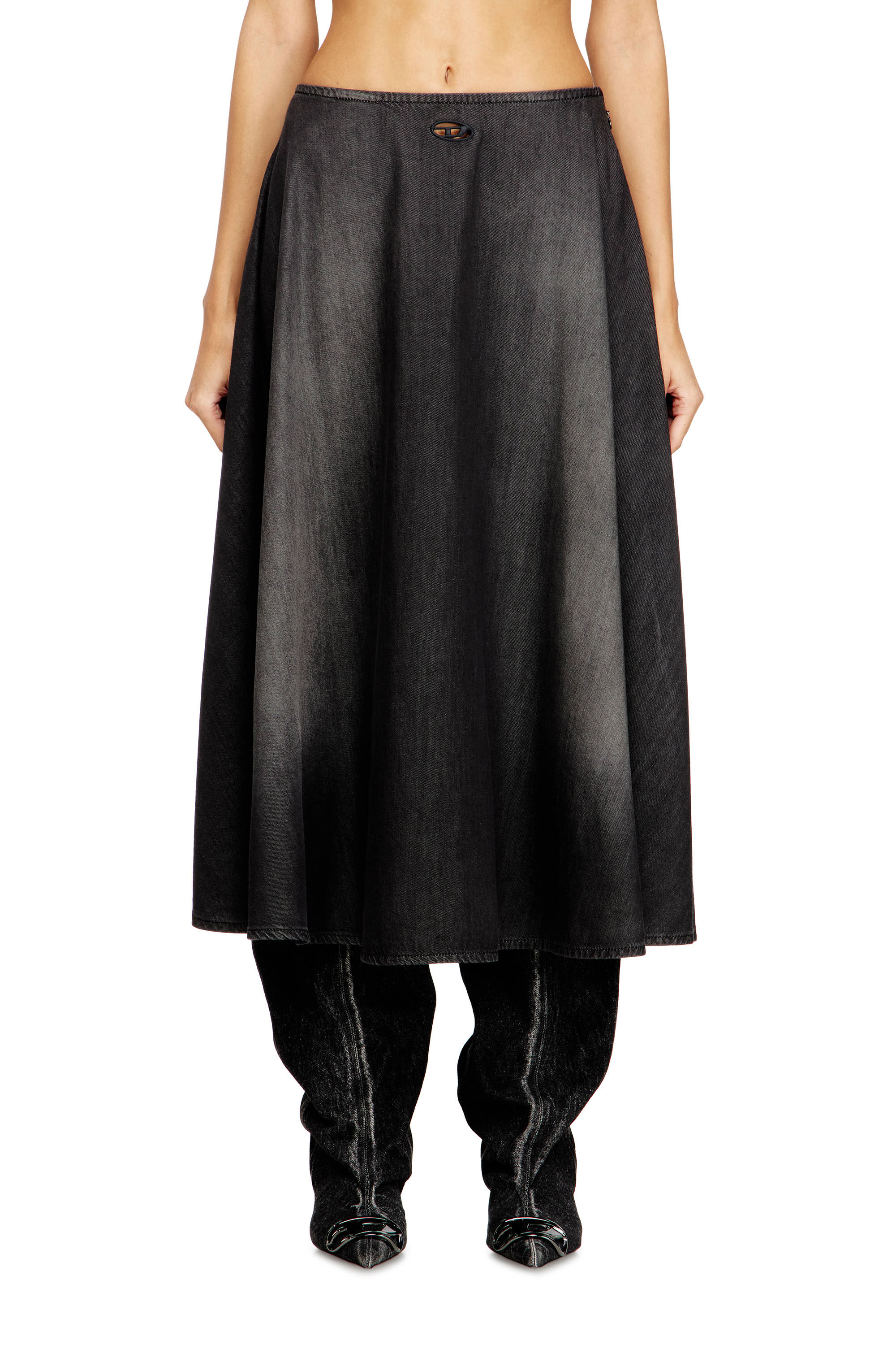 Diesel - DE-ANNIE-S3, Female's デニムスカート in ブラック - 3