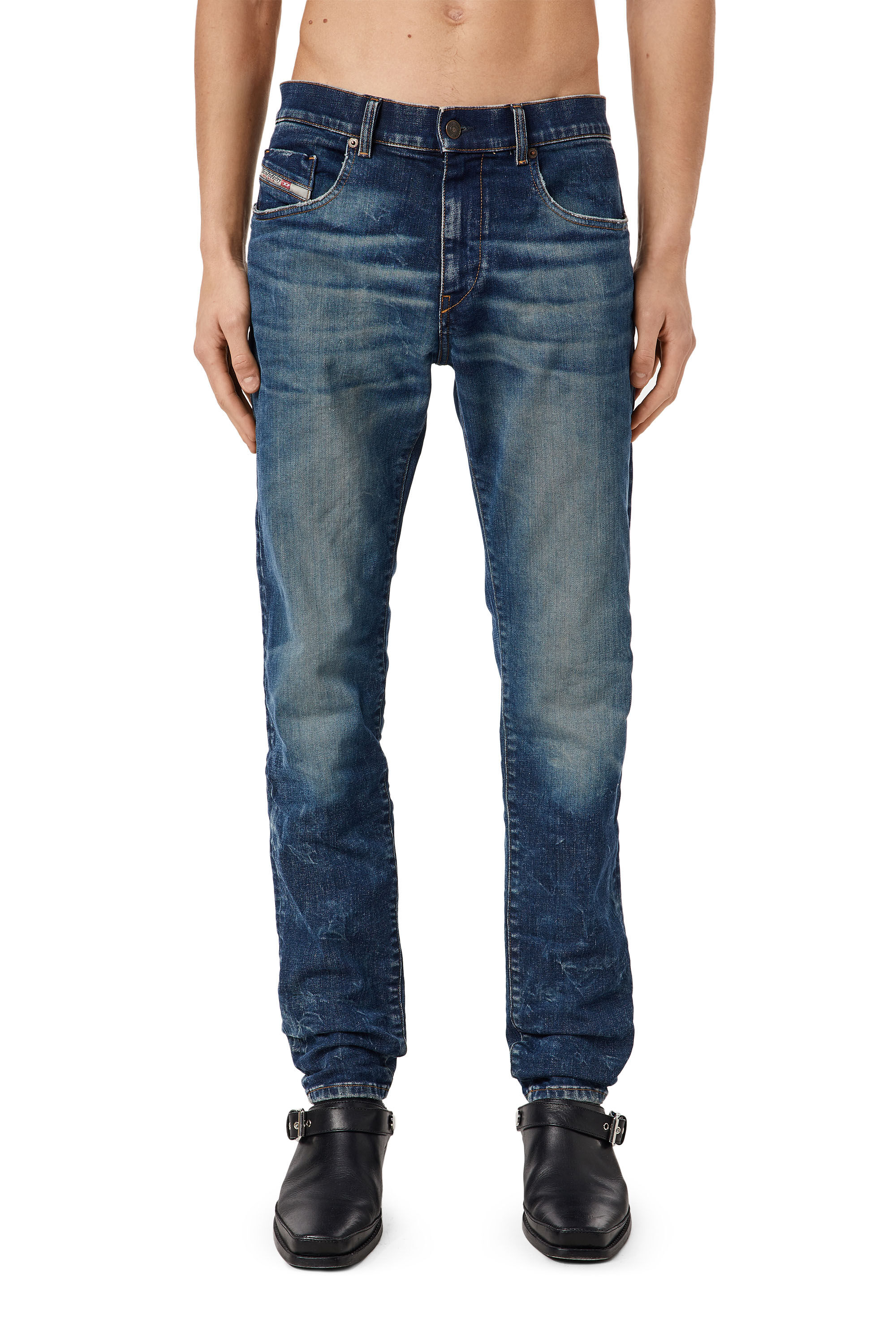 Diesel - 2019 D-Strukt 09C73 Slim Jeans, ダークブルー - Image 3