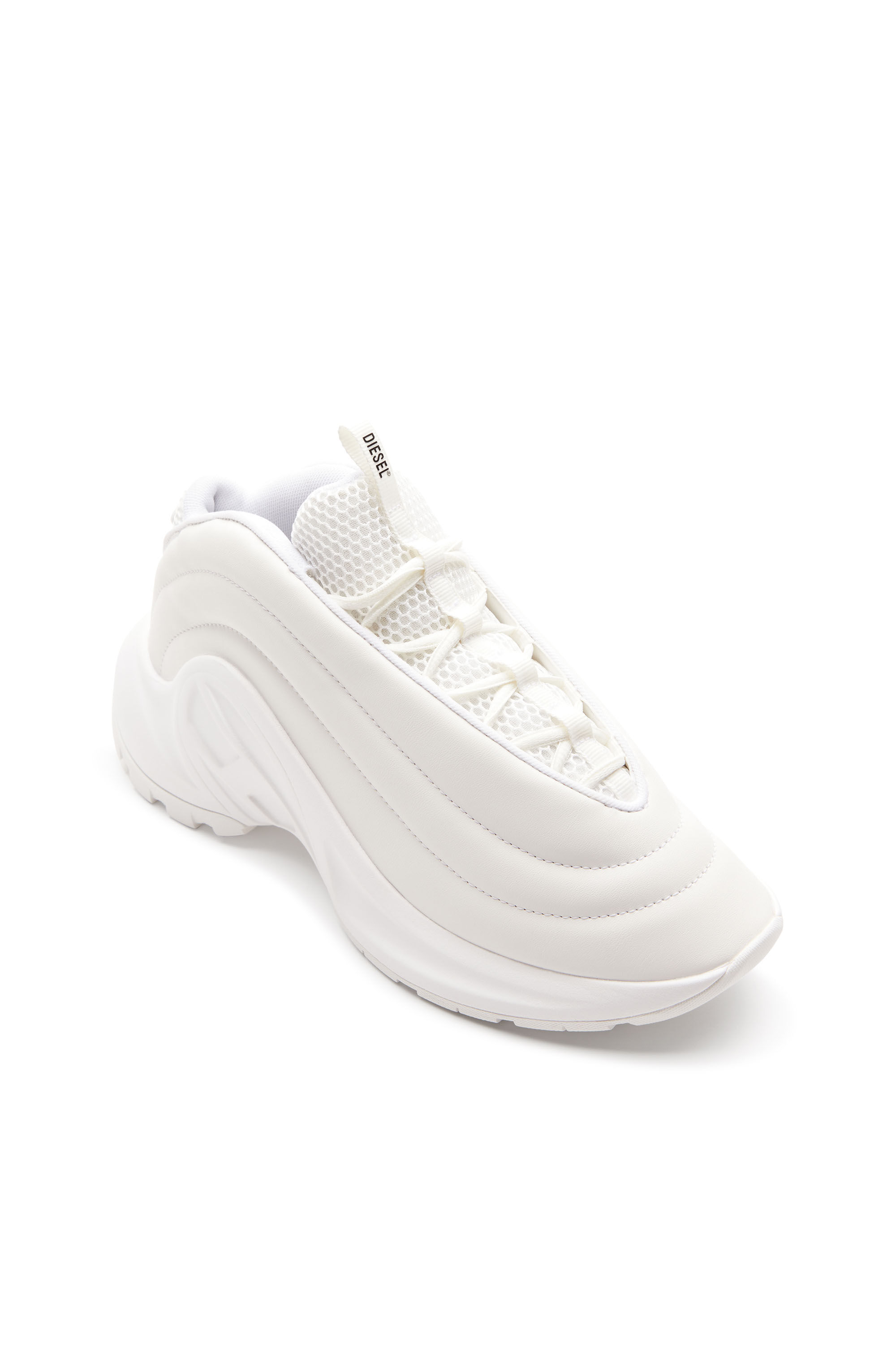 Diesel - S-D-RUNNER X, Unisex's S-D-Runner X-Slip-on sneakers with matte Oval D instep in ホワイト - 6