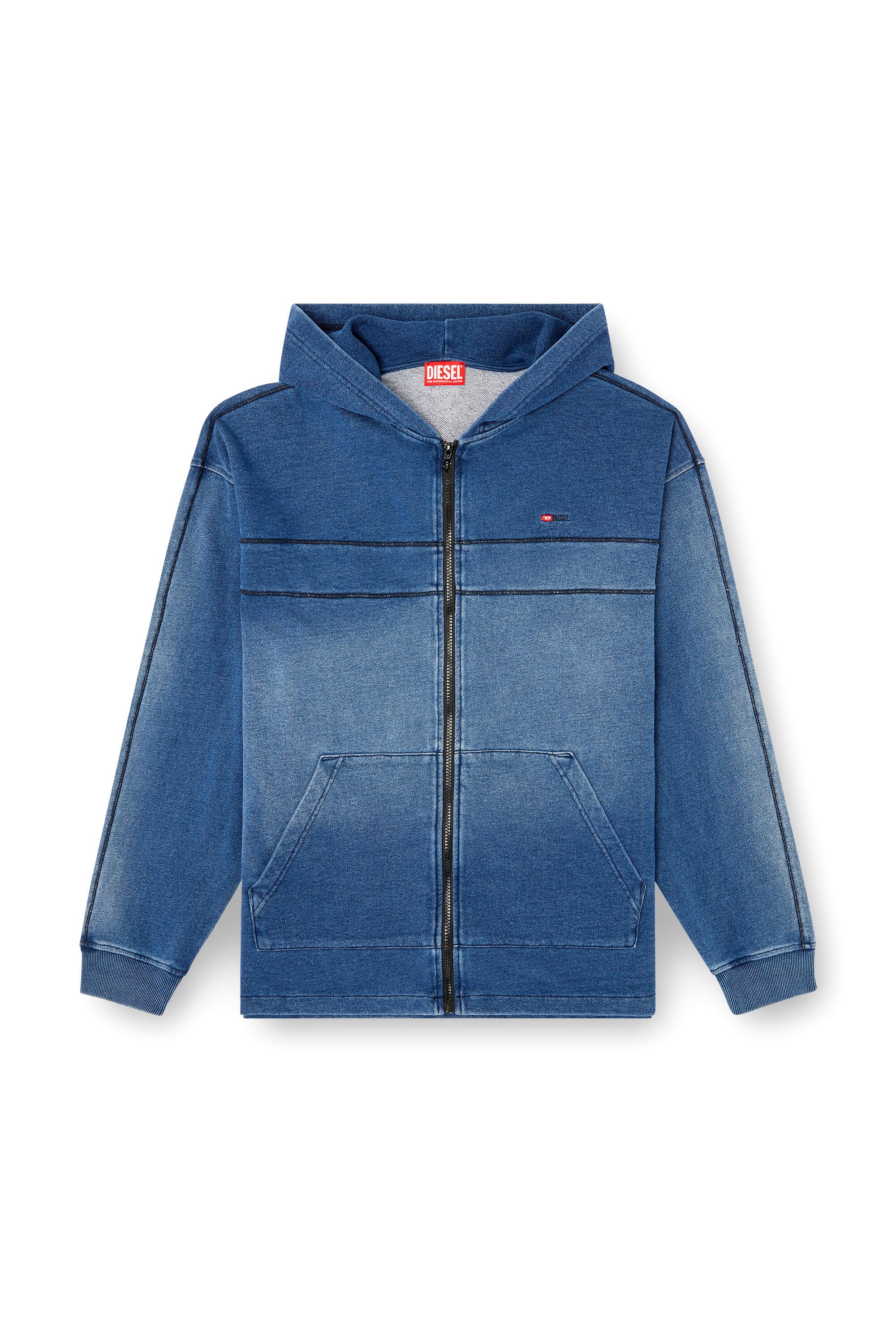 Diesel - S-BLAXT-HOOD-ZIP-NEW, Male's ジップアップパーカー in ブルー - 2