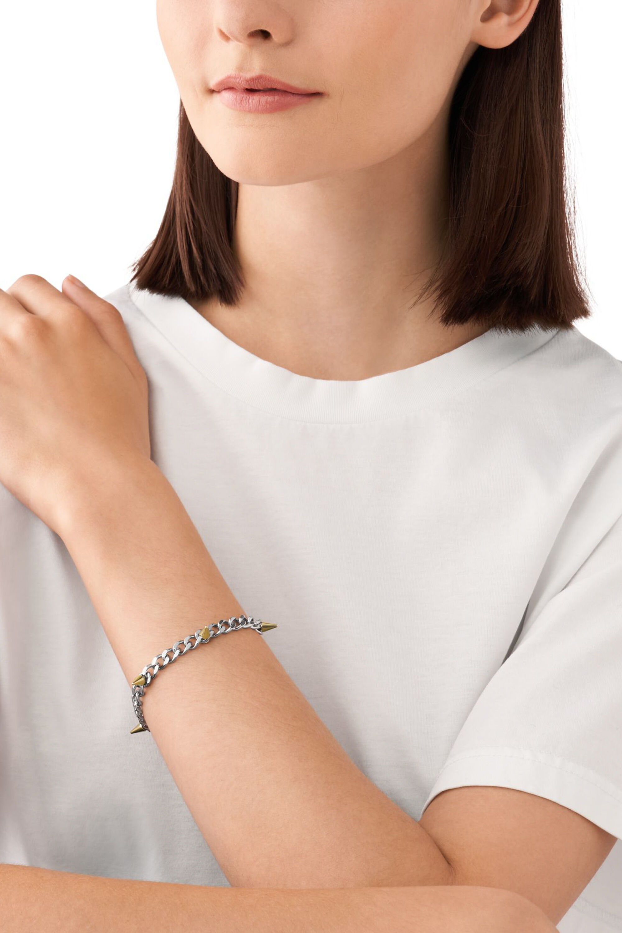 Diesel - DX1453, Unisex's Two-Tone Stainless Steel Chain Bracelet in シルバー - 3