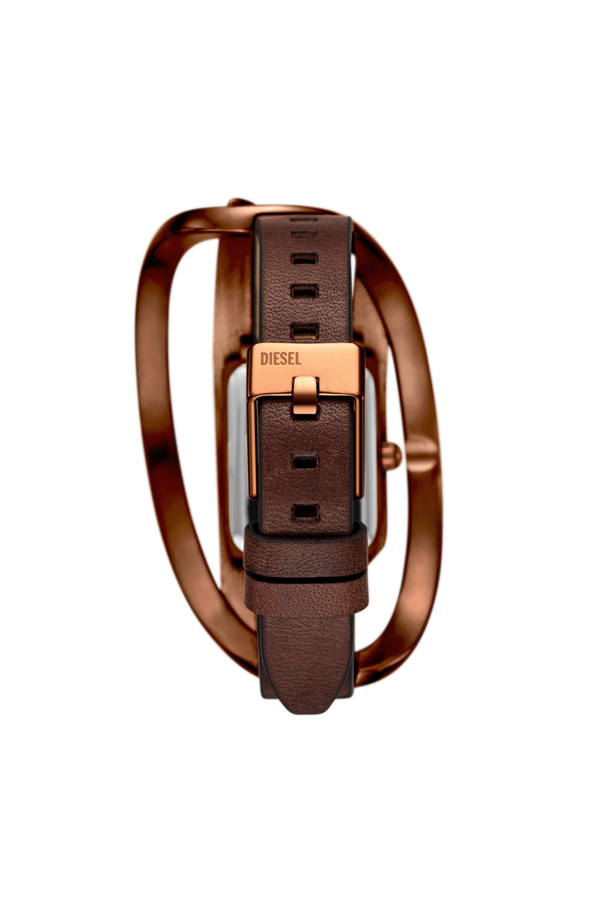 Diesel - DZ5630 WATCH, Female's Wrap-D brown leather watch in ブロンズ - 2