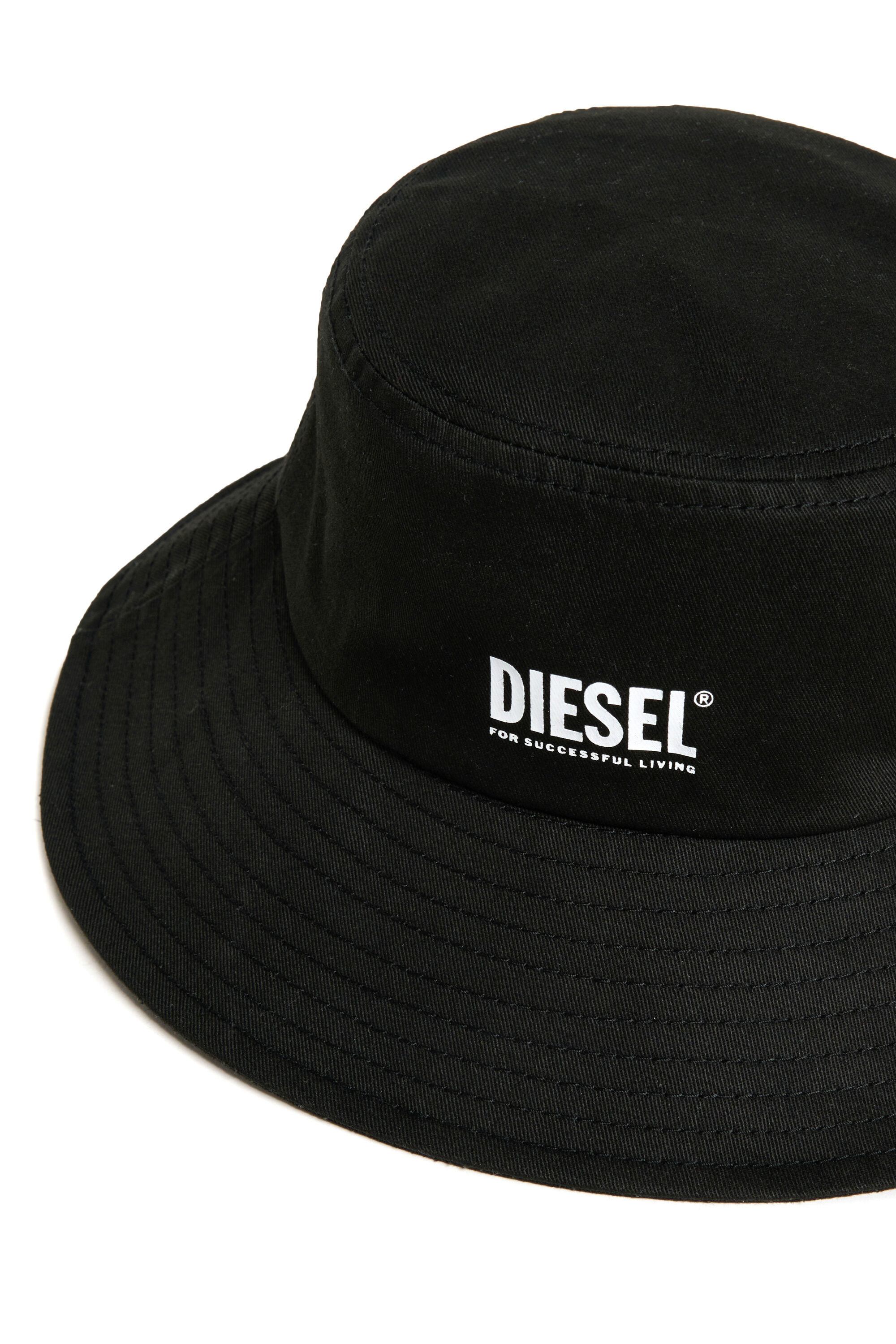 Diesel - FCURTY, Female's Bucket hat in cotton with wide brim in ブラック - 3