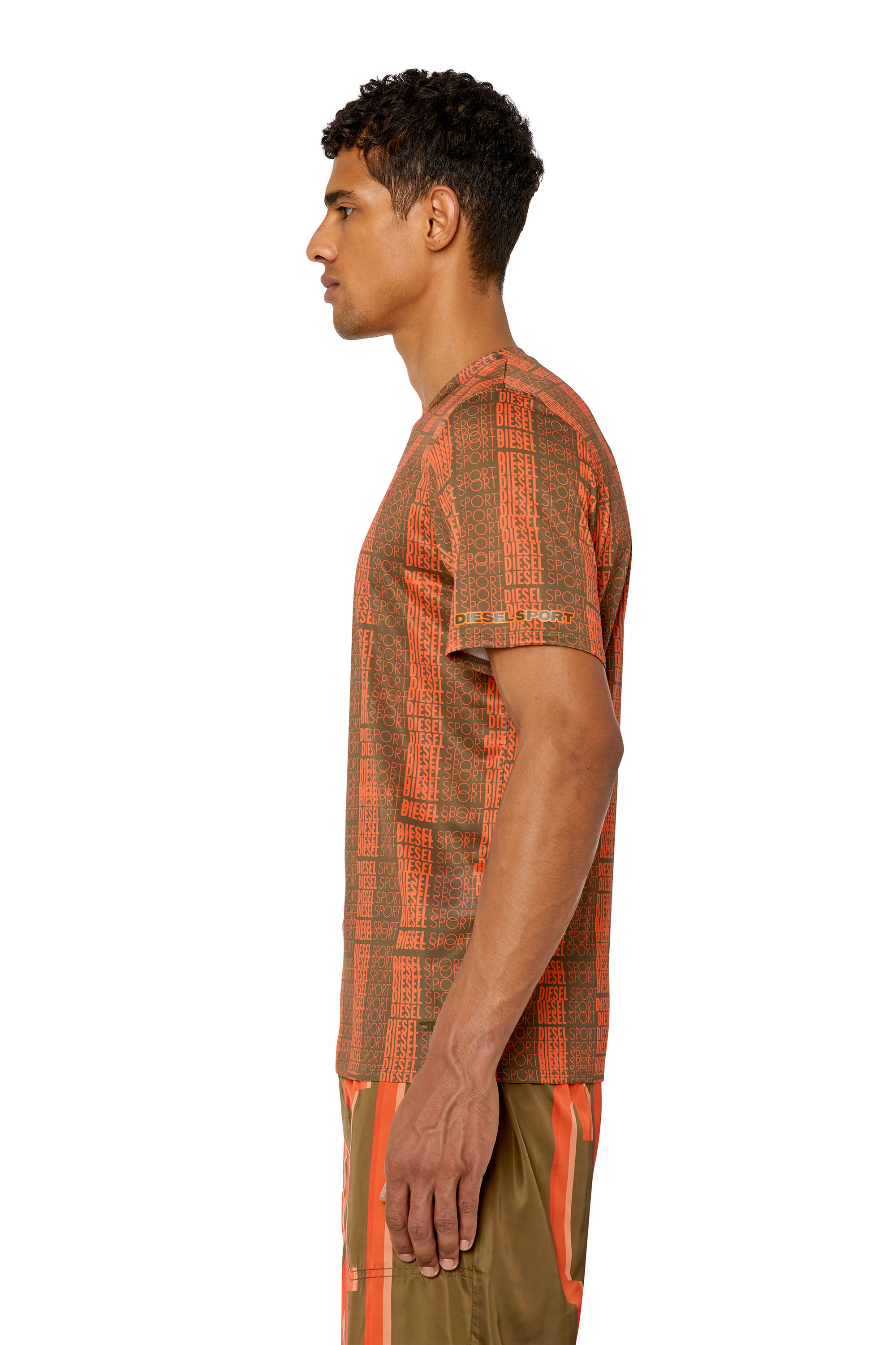 Diesel - AMTEE-LANDON-HT27, Male's Sport T-shirt with all-over logo in オレンジ - 6