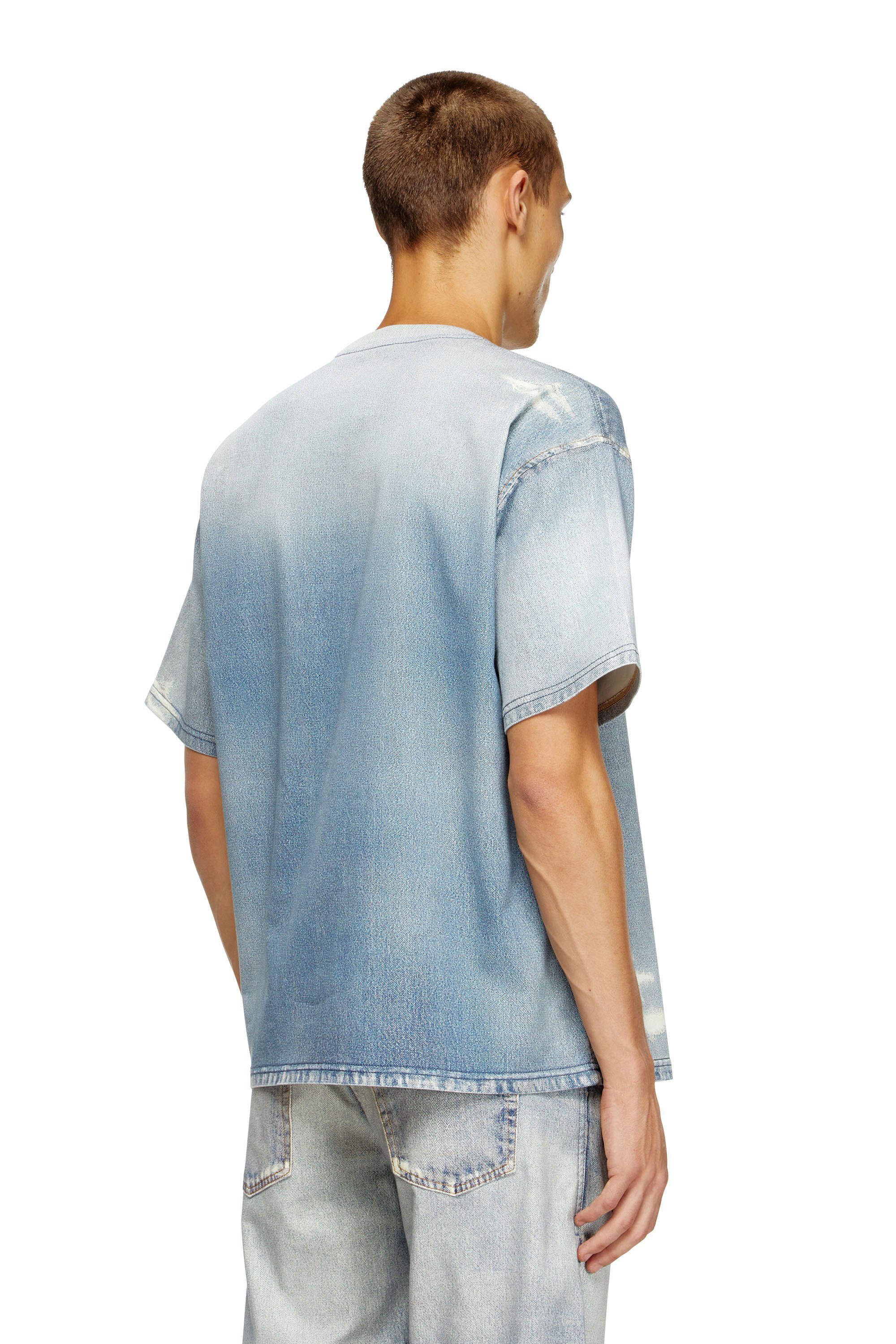 Diesel - D-BOX JOGG, Male's T-shirt in printed bleach-effect JoggJeans in ライトブルー - 3