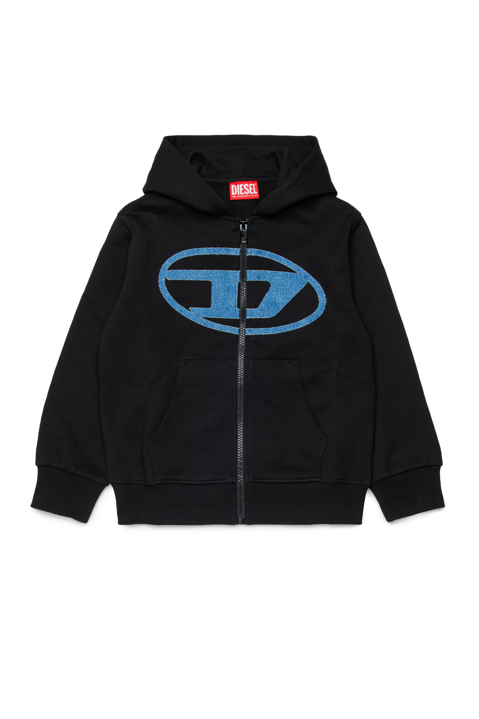 Deaile ブラック ジップアップパーカー M SLOGY OVER ジップアップパーカー｜ブラック｜ボーイズ｜DIESEL