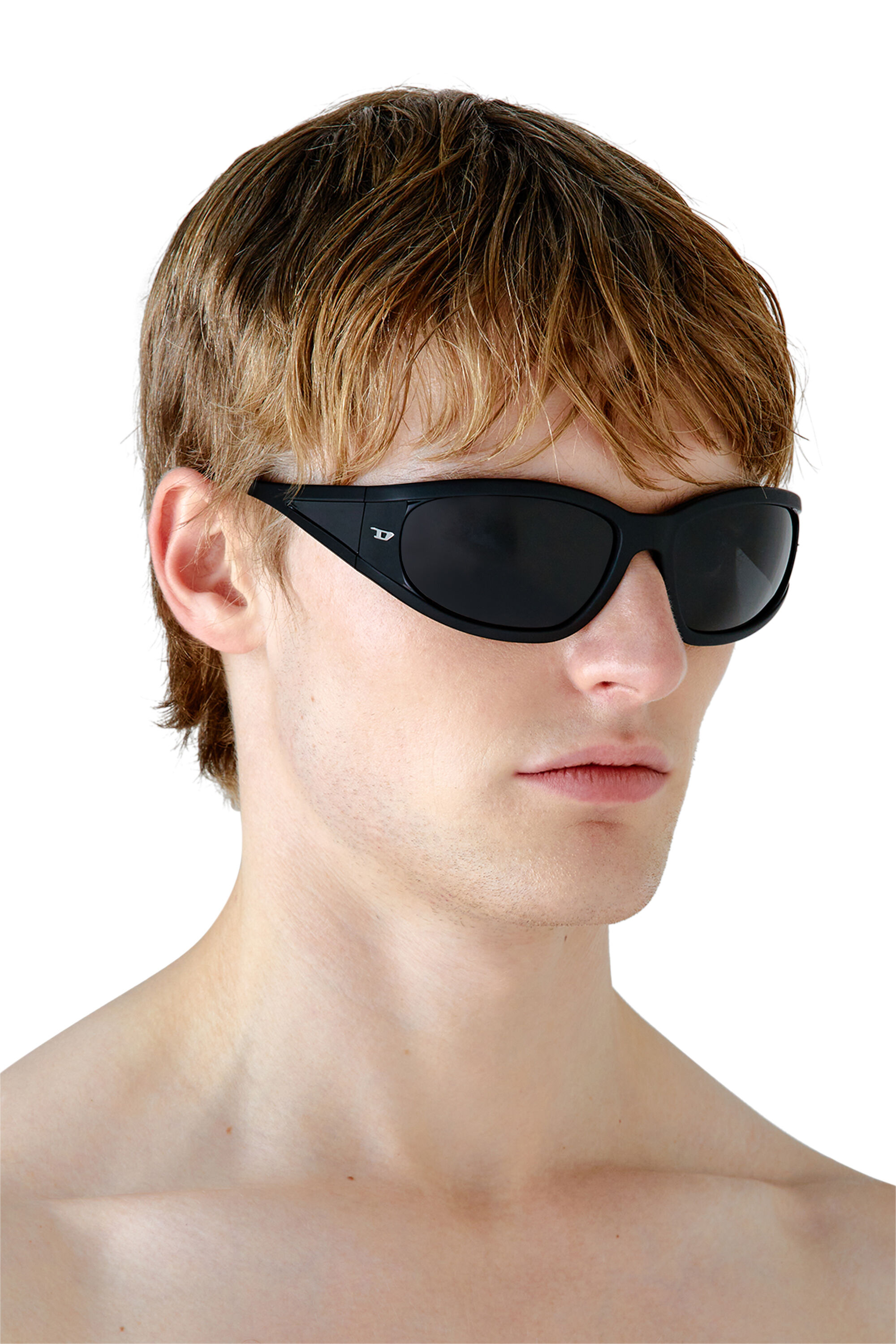Diesel - 0DL3002, Unisex's Rectangular sunglasses in acetate in ブラック - 4