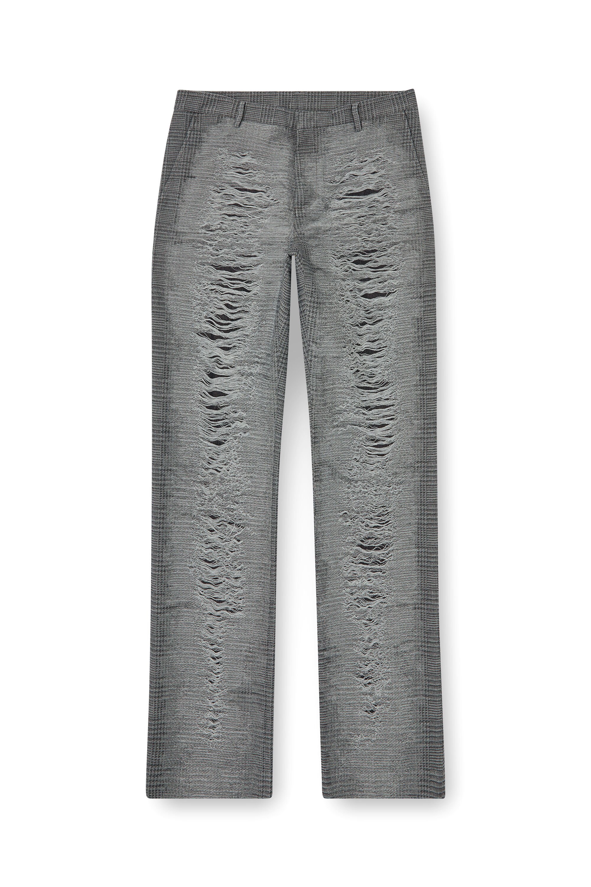Diesel - P-BOIX, Male's Checked pants with slashed front in グレー - 5