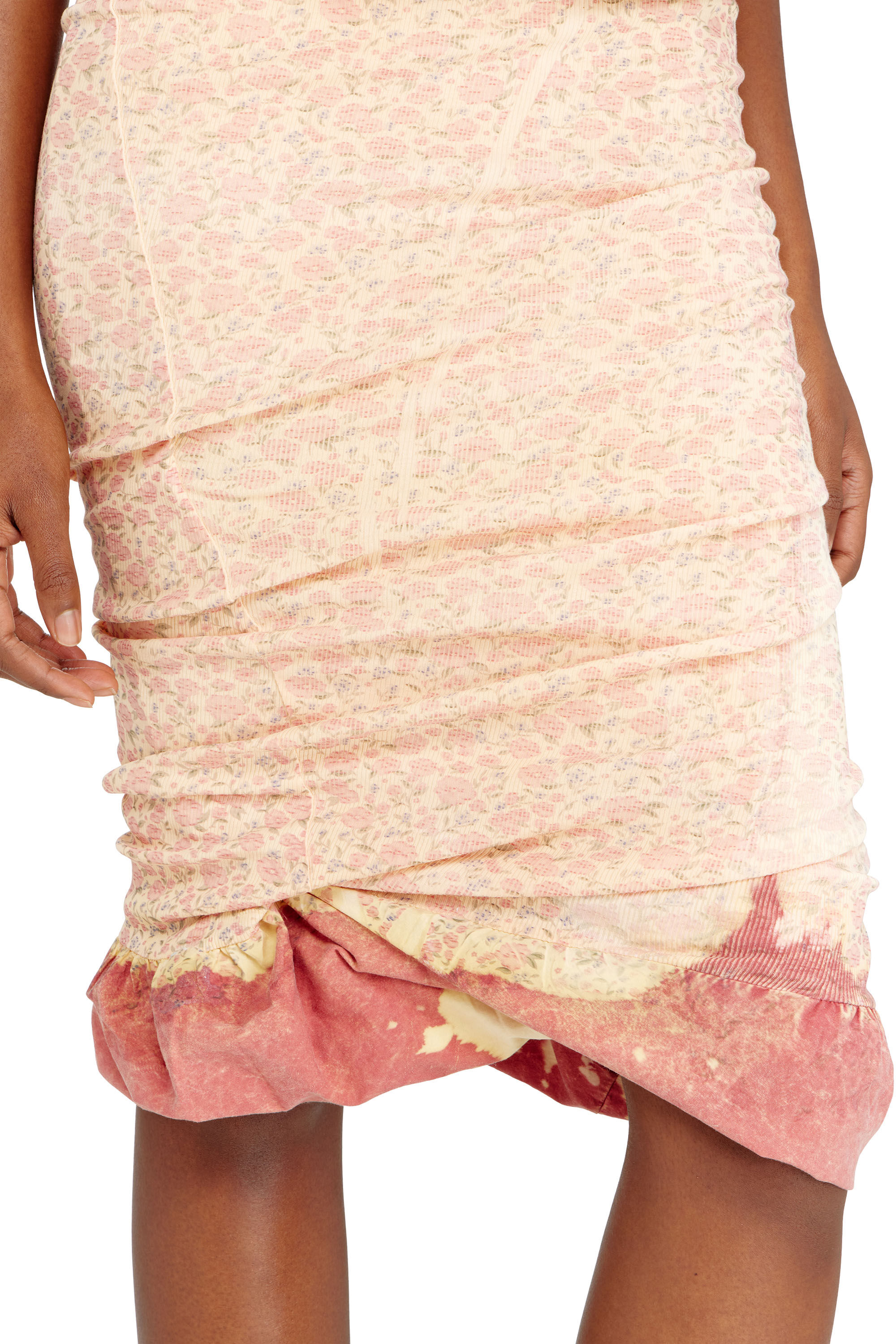 O-PALE Treated double-layer skirt with puffy hem｜ピンク