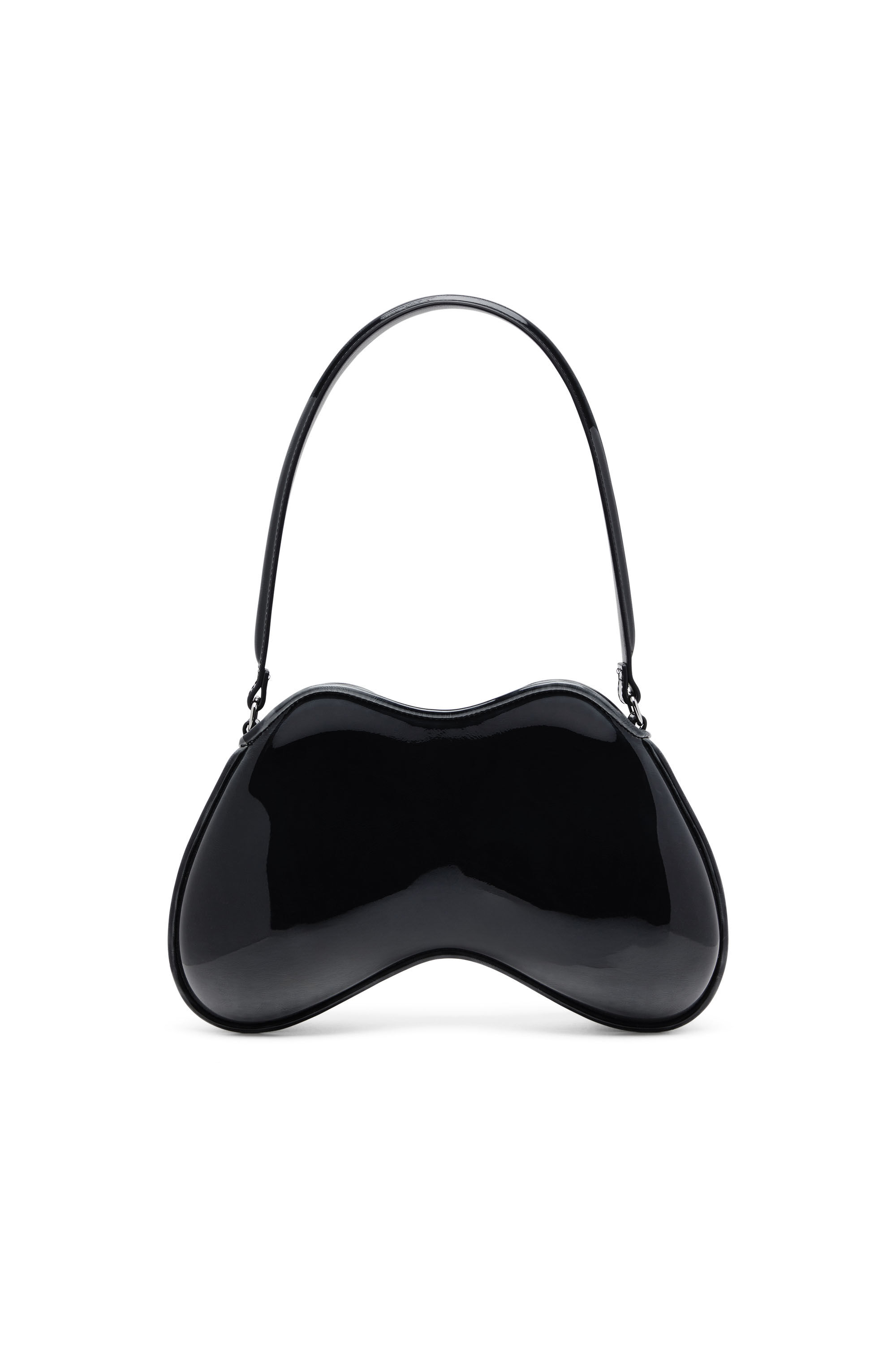 Diesel - DOUBLE-D SHOULDER, Female's Double-D-Rigid shoulder bag in dégradé glossy PU in ブラック - 3