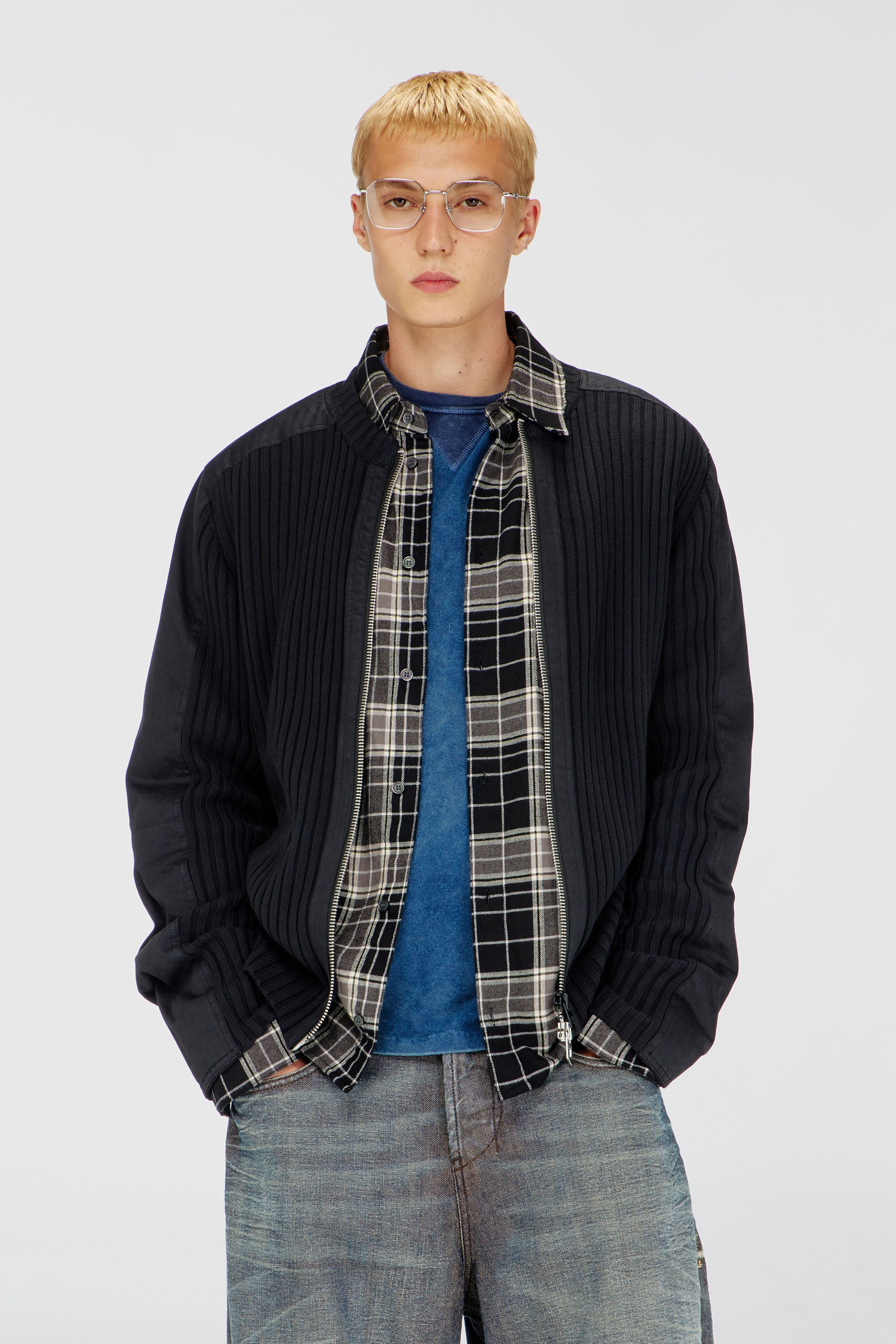 Diesel - K-MATTY, Male's ジップカーディガン in ブラック - 3