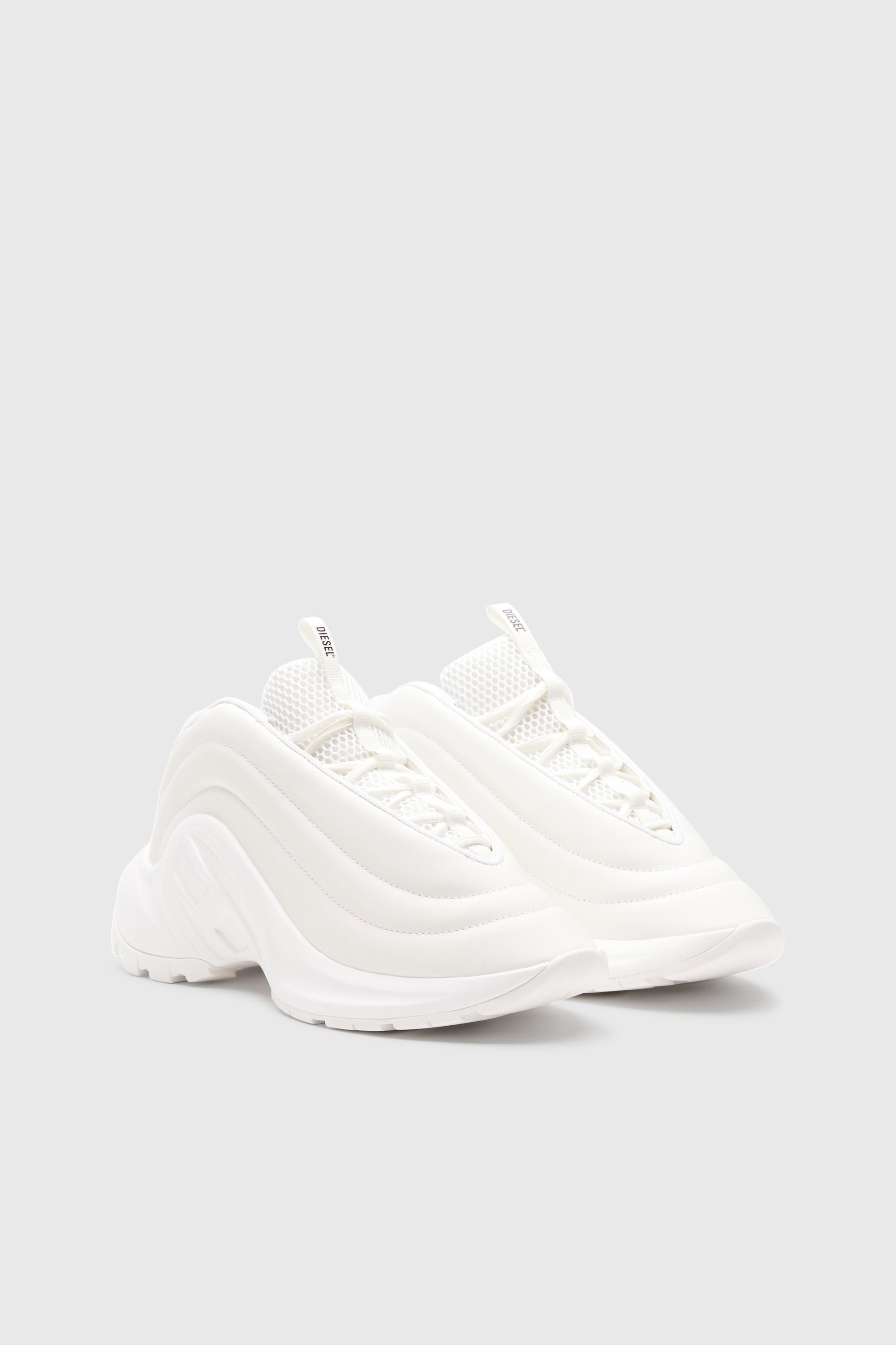 Diesel - S-D-RUNNER X, Unisex's S-D-Runner X-Slip-on sneakers with matte Oval D instep in ホワイト - 2