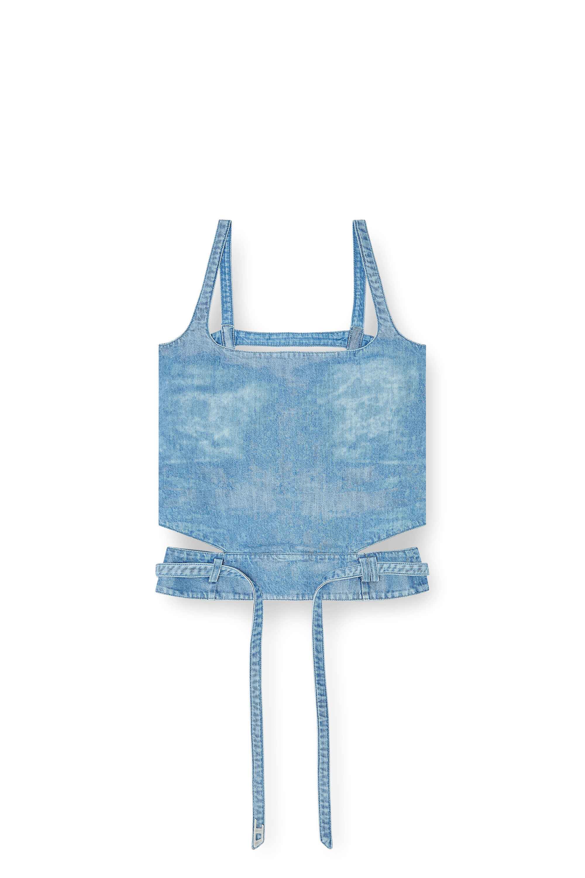 DE-SAYRA-FSI2 Open-back top in satin denim｜ブルー｜ウィメンズ｜DIESEL