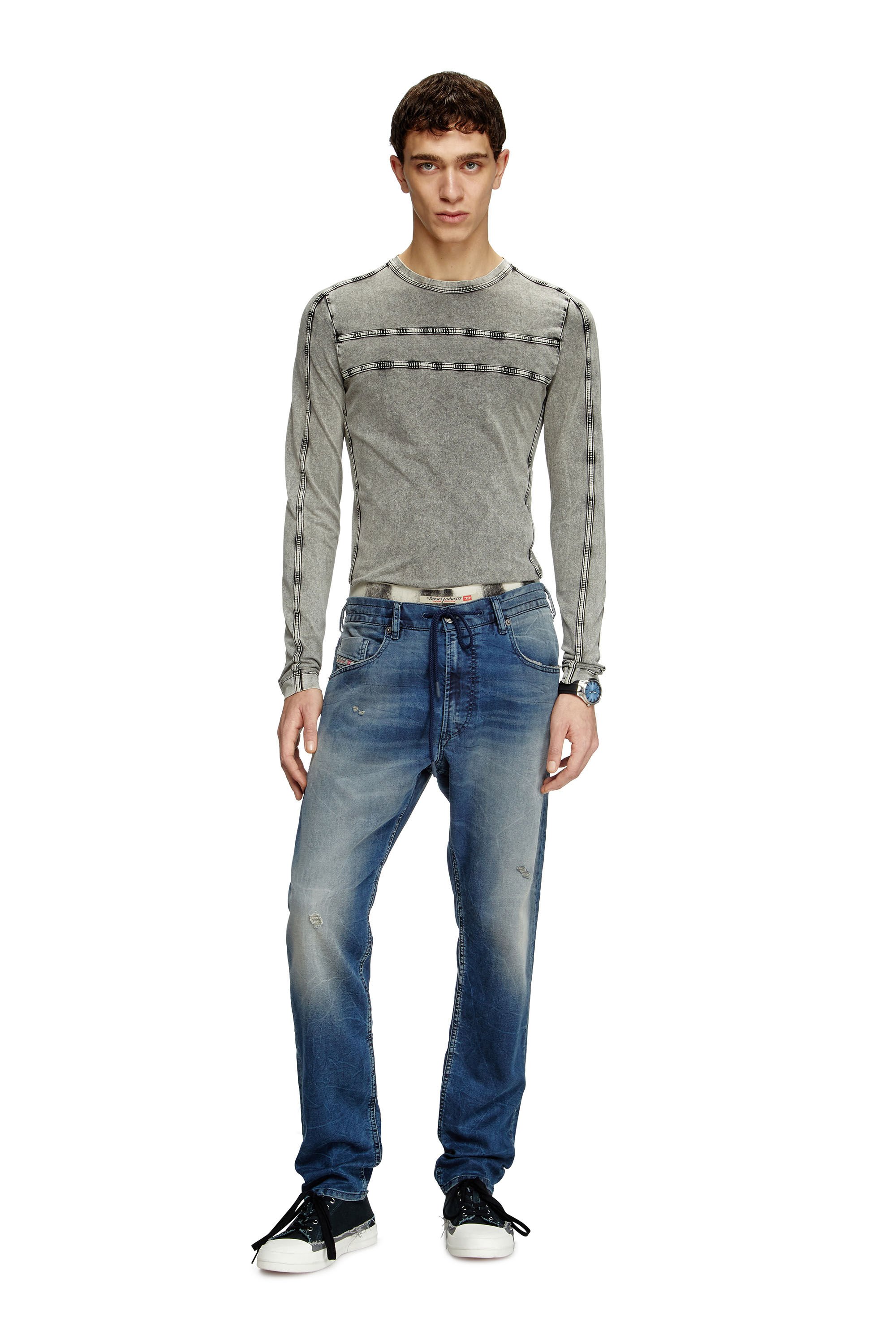 Diesel - Male's Regular 2030 D-Krooley Joggjeans® 068PI, ミディアムブルー - 1