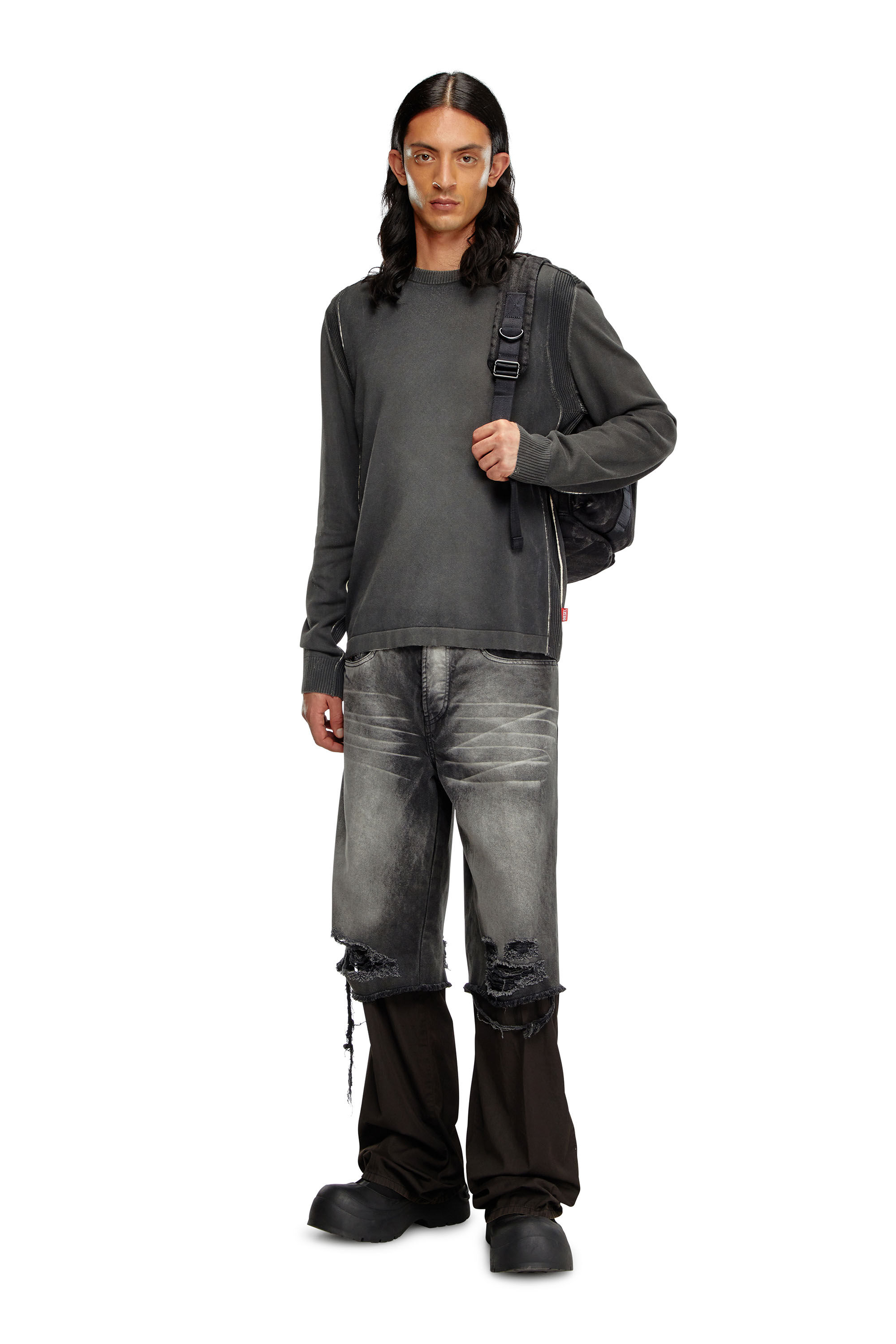 ディーゼル DIESEL 中綿入りシャツジャケット メンズ バックプリント  