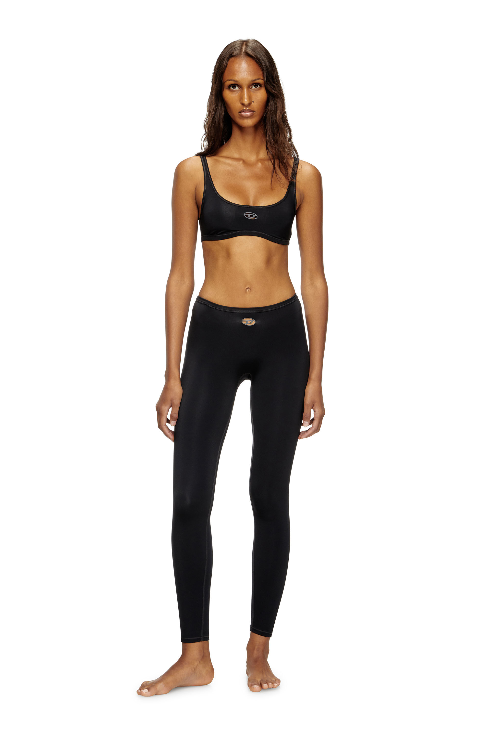 Diesel - MINA-UTLT, Female's Stretch Nylon leggings in ブラック - 1