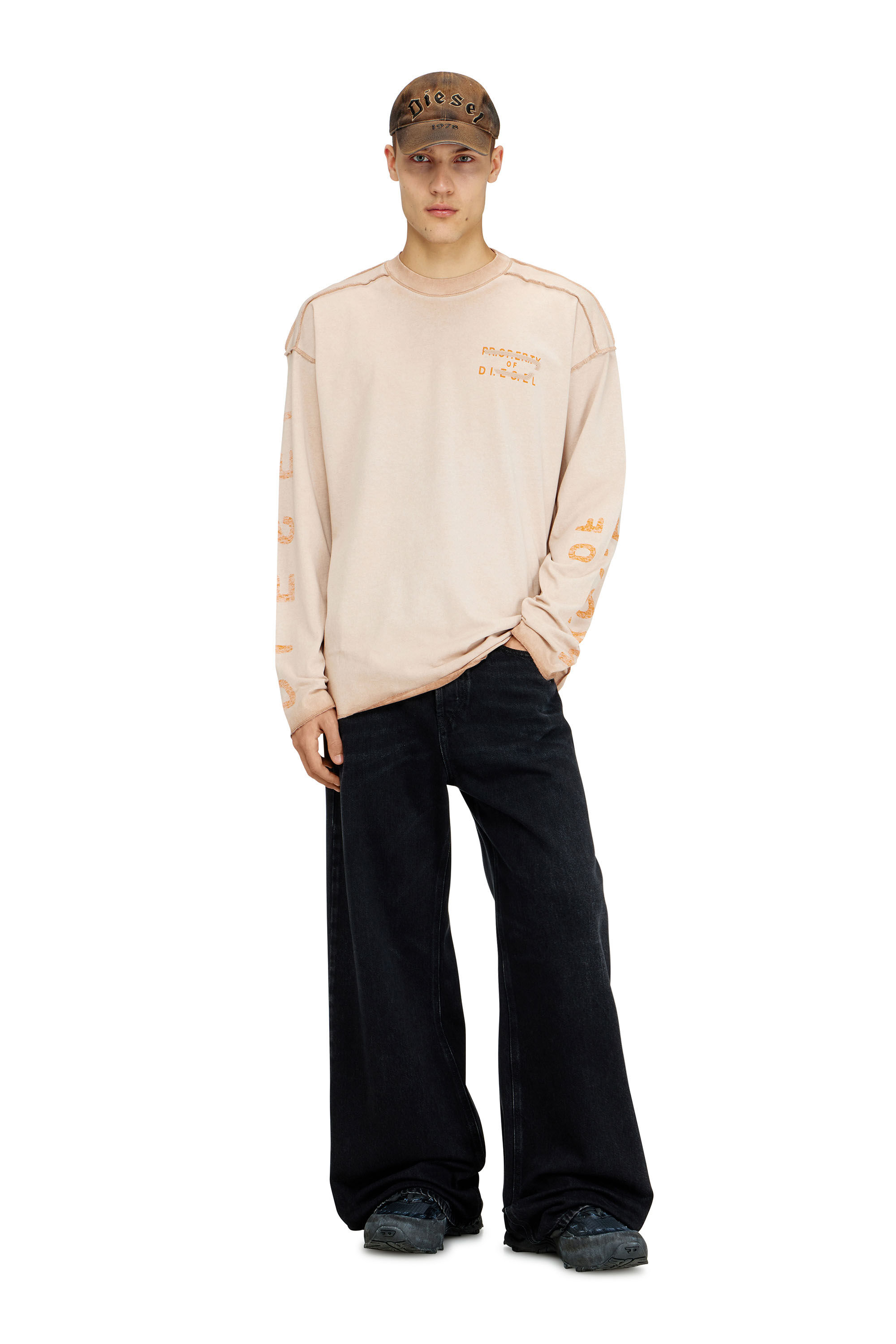 T-LOOK-LS 長袖Tシャツ｜ベージュ｜メンズ｜DIESEL