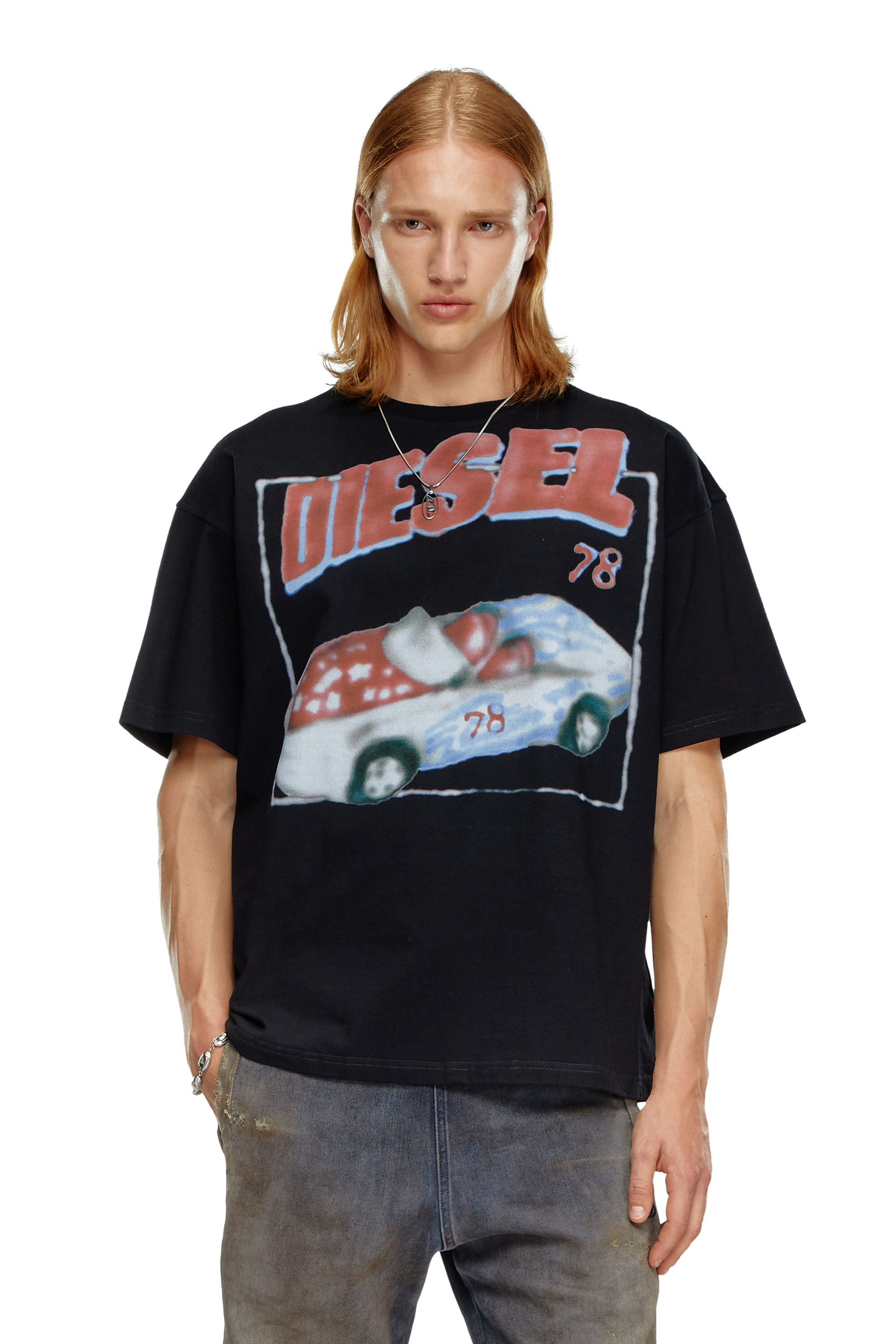 Diesel - T-BOXT-Q17, Male's T-shirt with car print in ブラック - 3