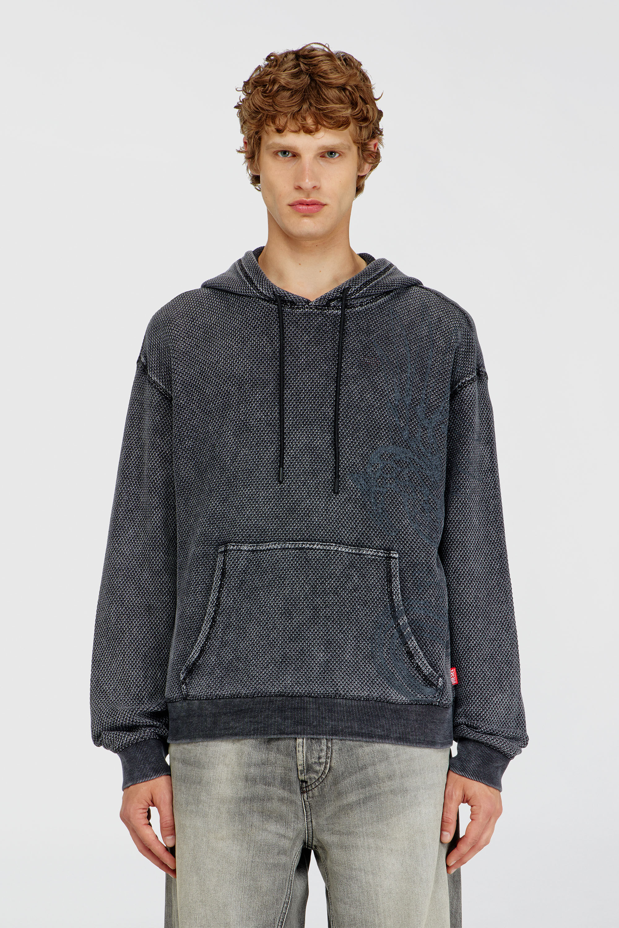 Diesel - S-NORM-HOOD-AA1, Male's プルオーバーパーカー in ダークグレー - 3
