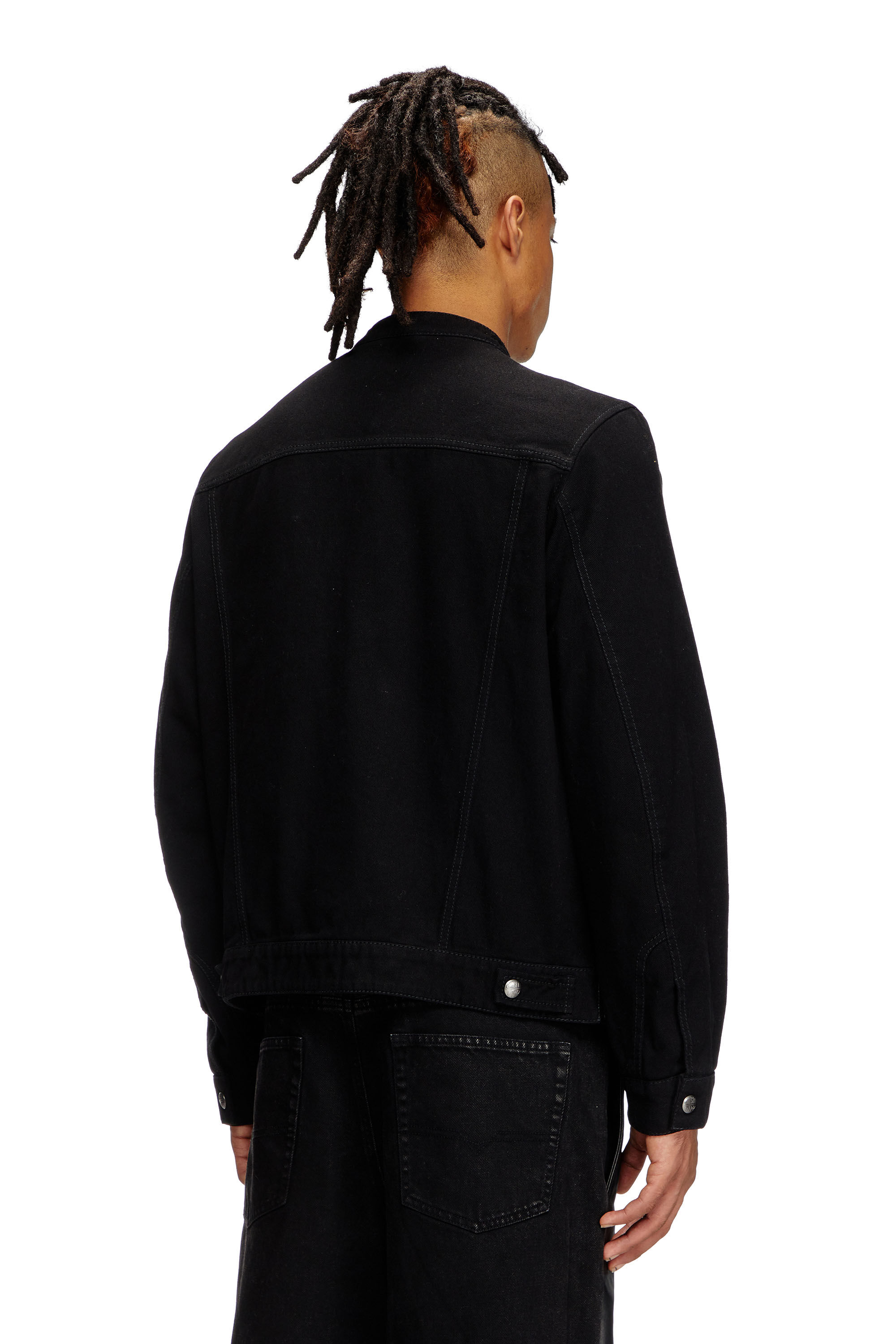 Diesel - L-SIMZ, Male's Hybrid denim and leather jacket in ブラック - 5