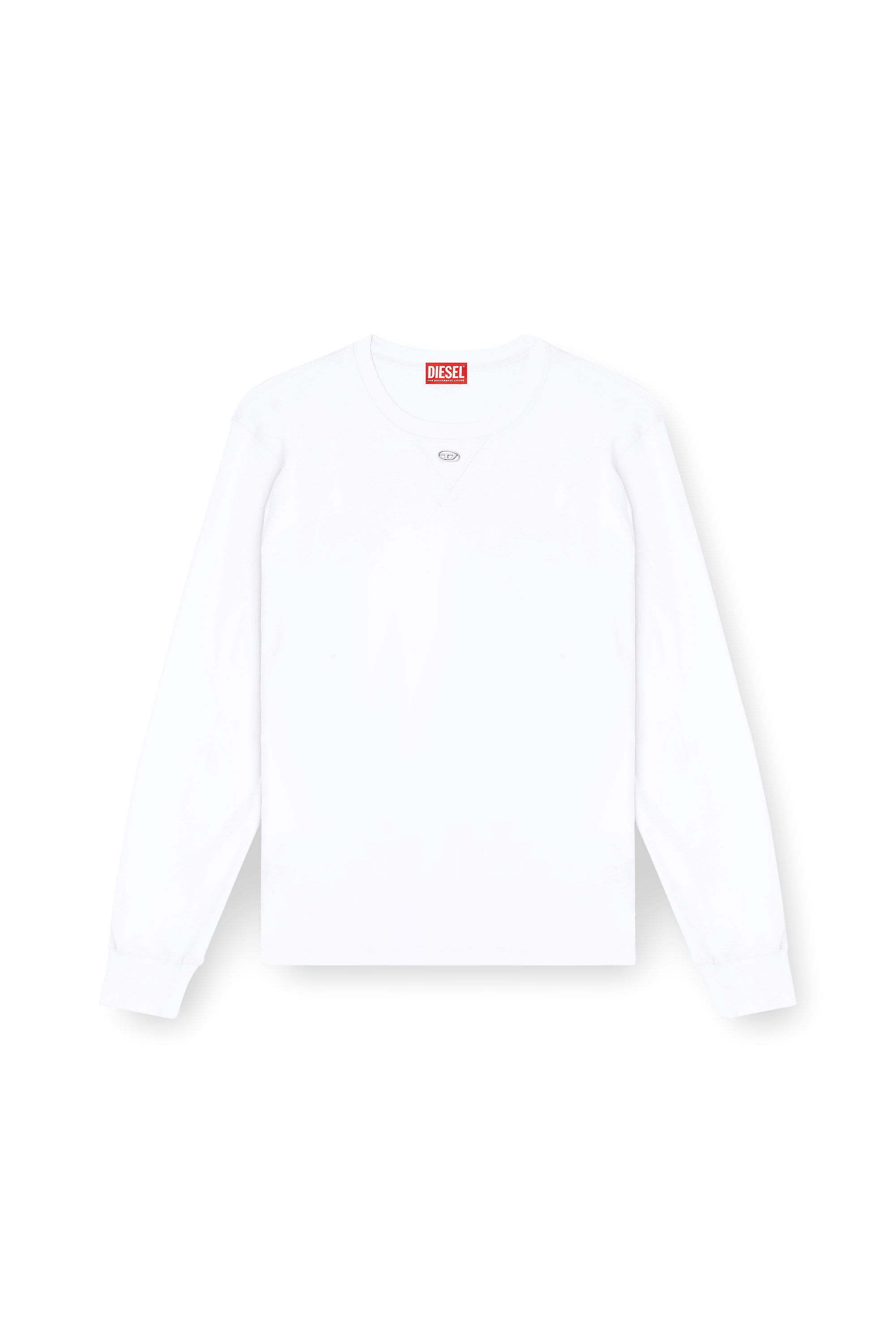 Diesel - T-MADJUST-LS-TR, Male's 長袖Tシャツ in ホワイト - 2