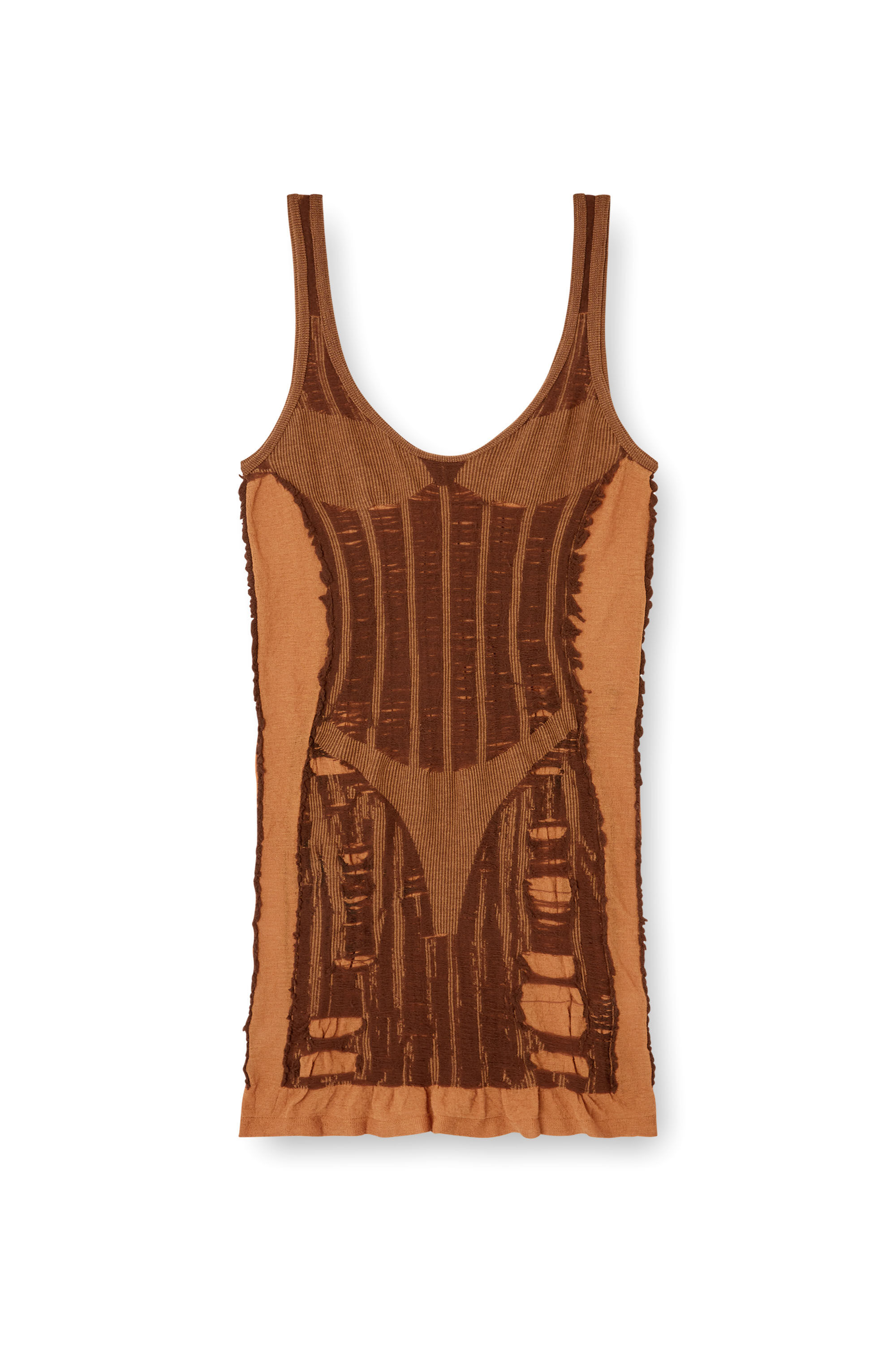 Diesel - M-CALIMERA-SHORT, Female's Mini dress in distressed second-skin knit in null - 2