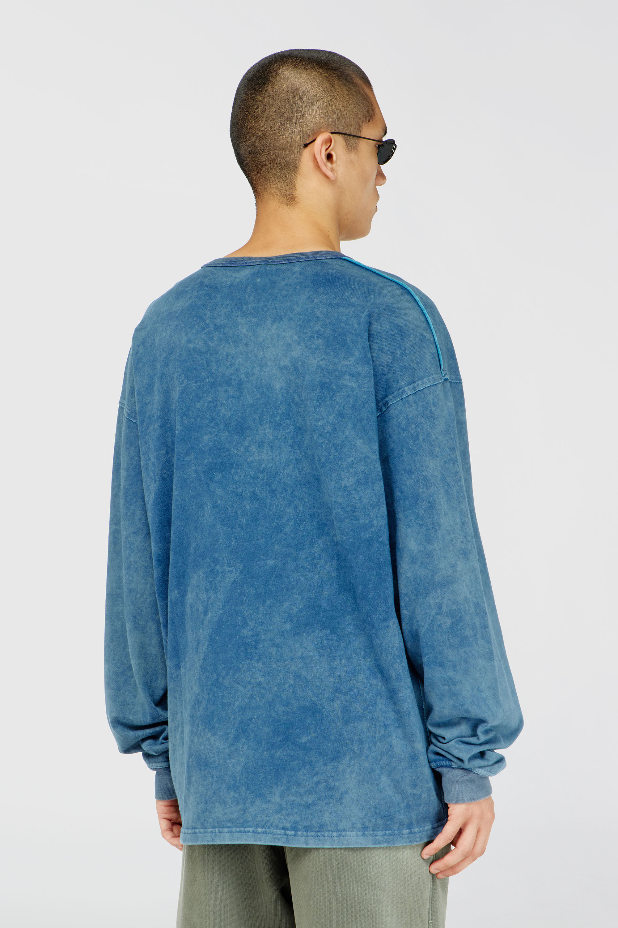 Diesel - T-BOXT-LS-RAW, Male's 長袖Tシャツ in ミディアムブルー - 4