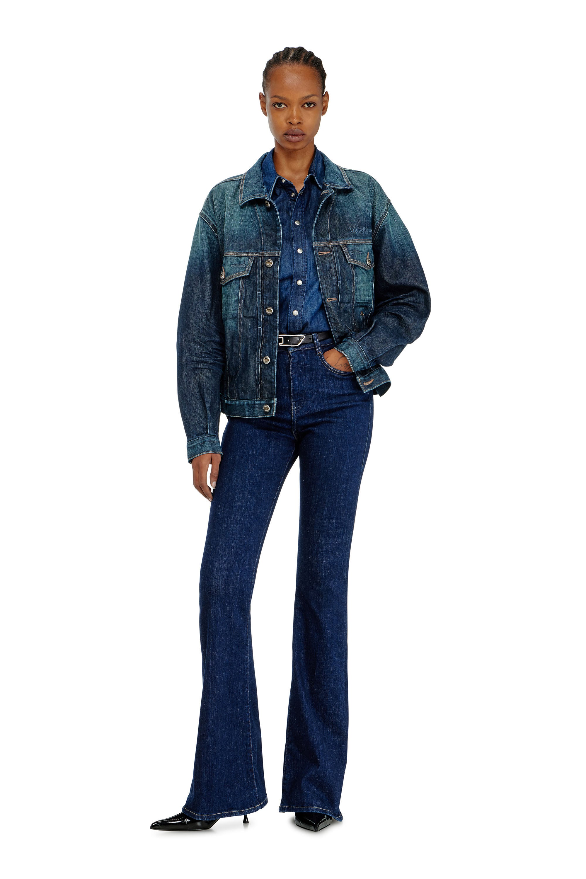Diesel - D-DENVER-CL, Unisex's デニムジャケット in ミディアムブルー - 7