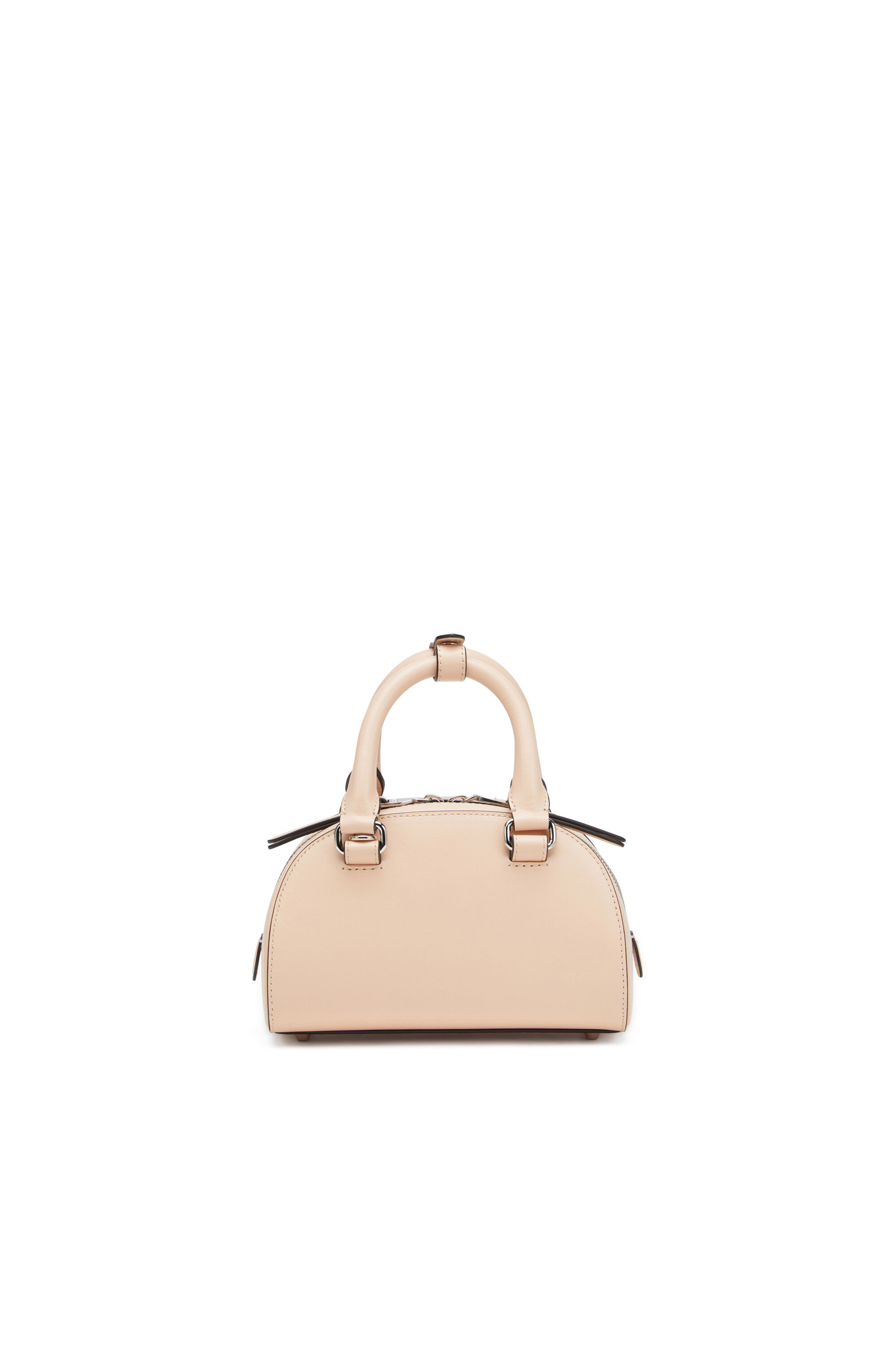 Diesel - 1DR DOME CROSSBODY, Female's Leather mini bowling bag in ピンク / ホワイト - 2