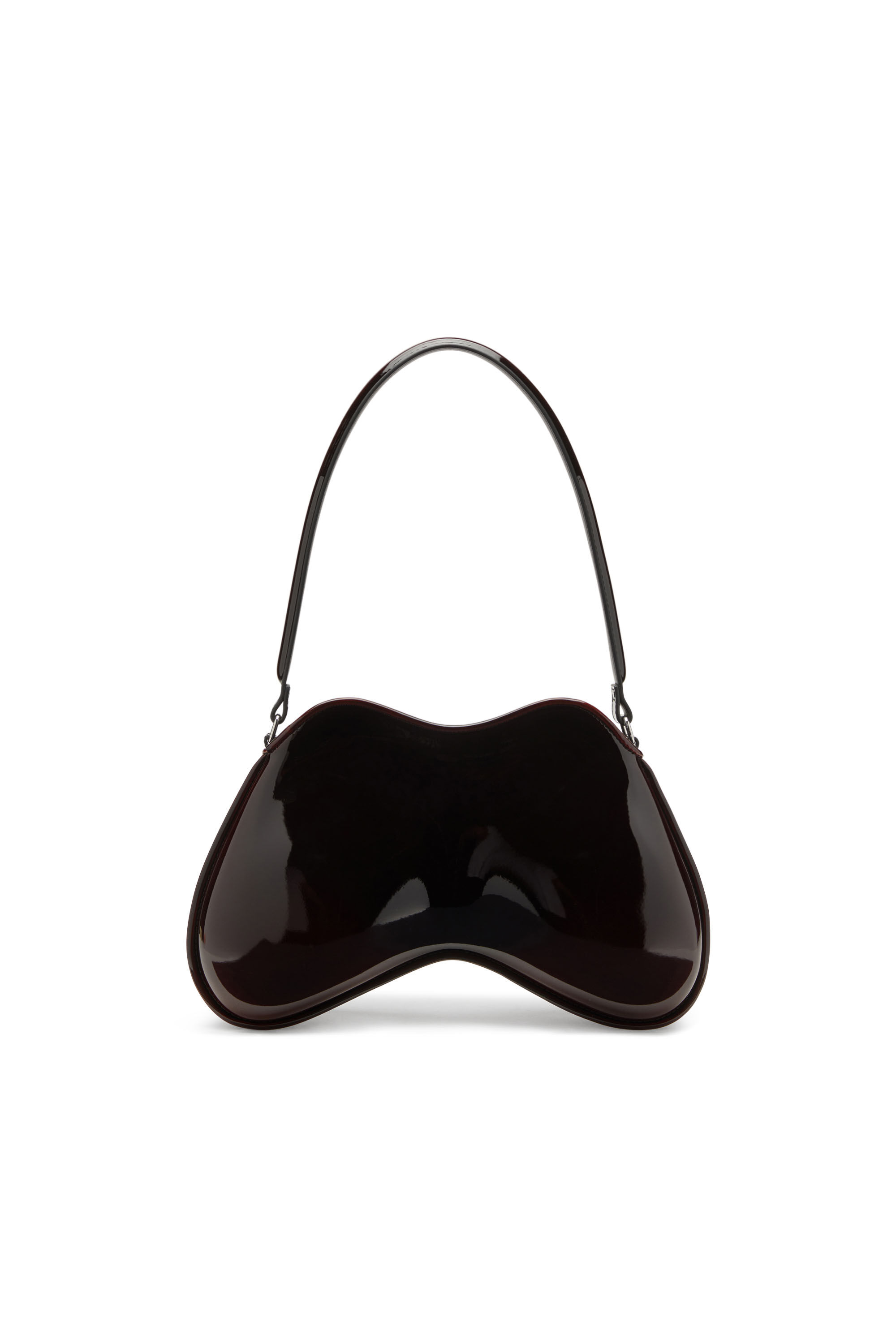 Diesel - DOUBLE-D SHOULDER, Female's Double-D-Rigid shoulder bag in dégradé glossy PU in バーガンディー - 3