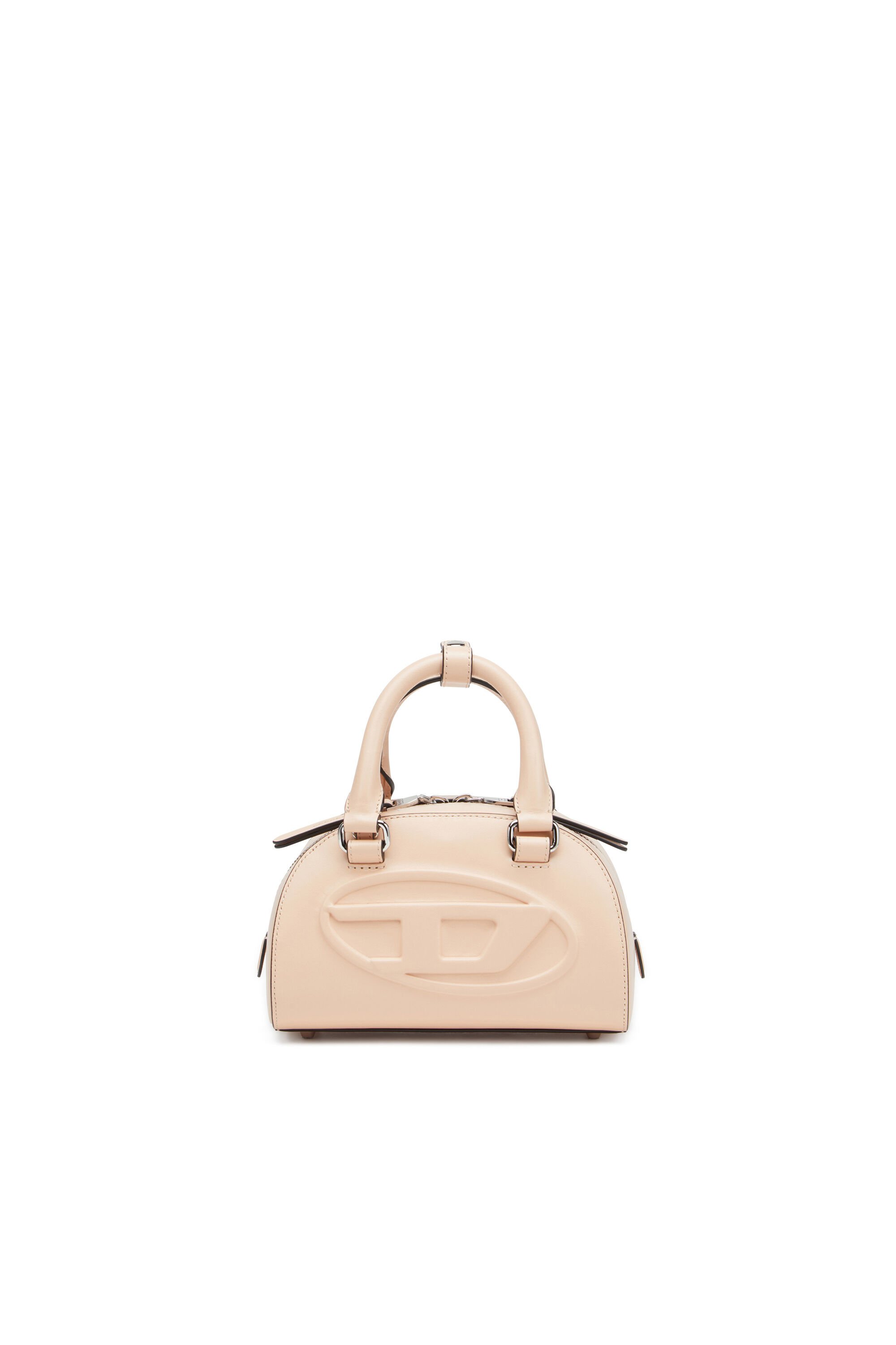 Diesel - 1DR DOME CROSSBODY, Female's Leather mini bowling bag in ピンク / ホワイト - 1