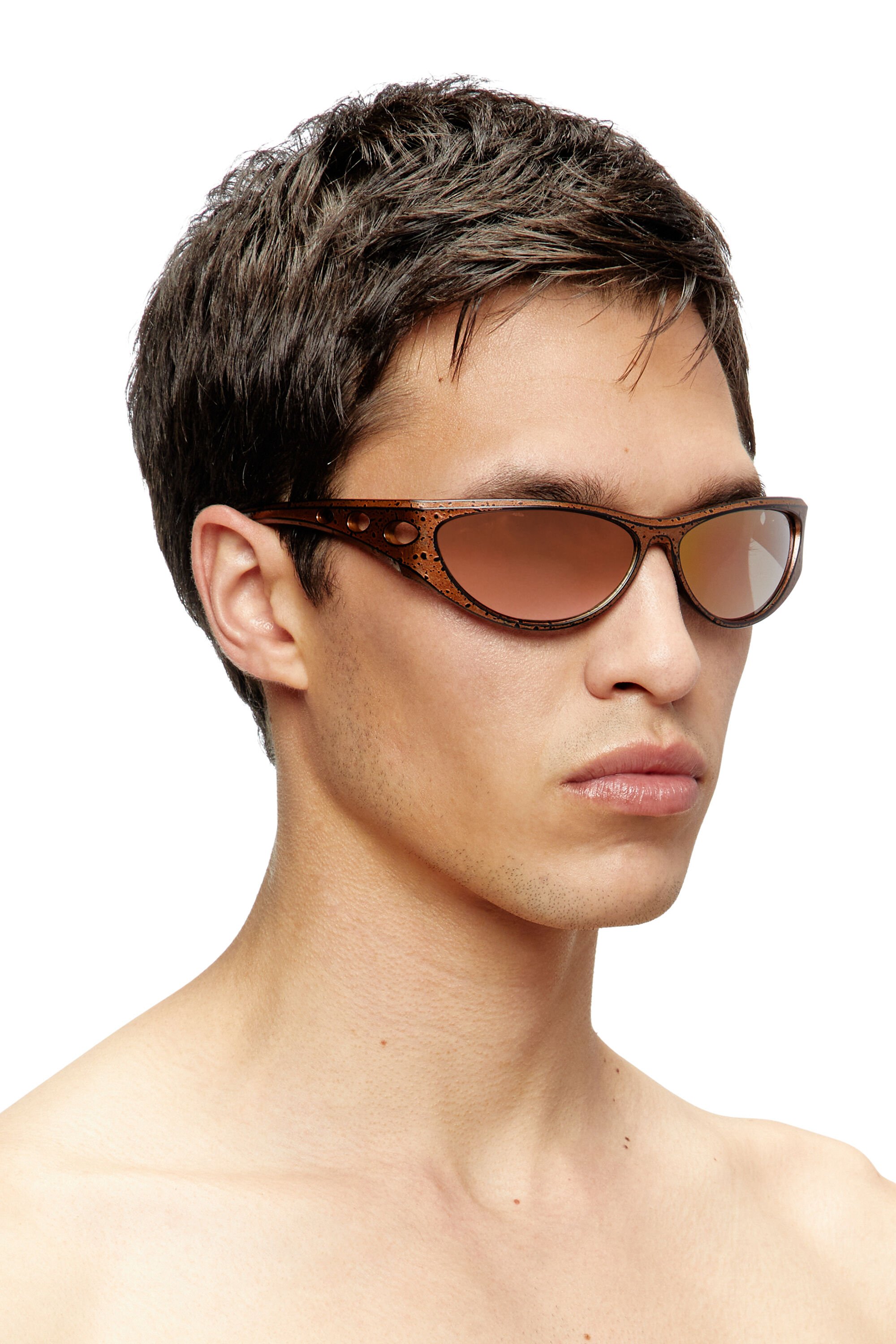 Diesel - 0DL3004U, Unisex's Cat-eye style sunglasses in ブロンズ - 4