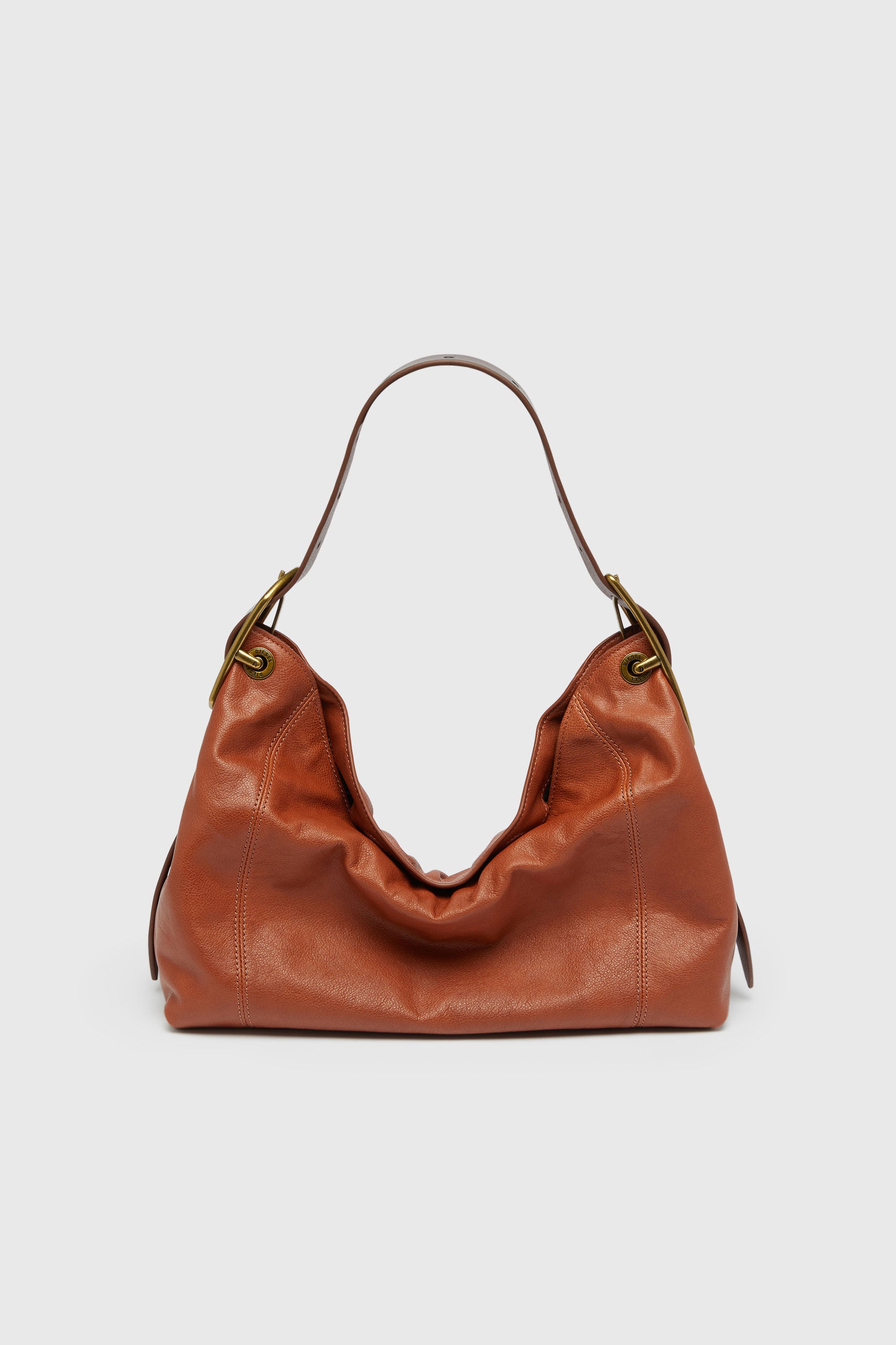 Diesel - D-LINE HOBO S, Female's D-Line-Shoulder bag in shiny leather in ブラウン - 2