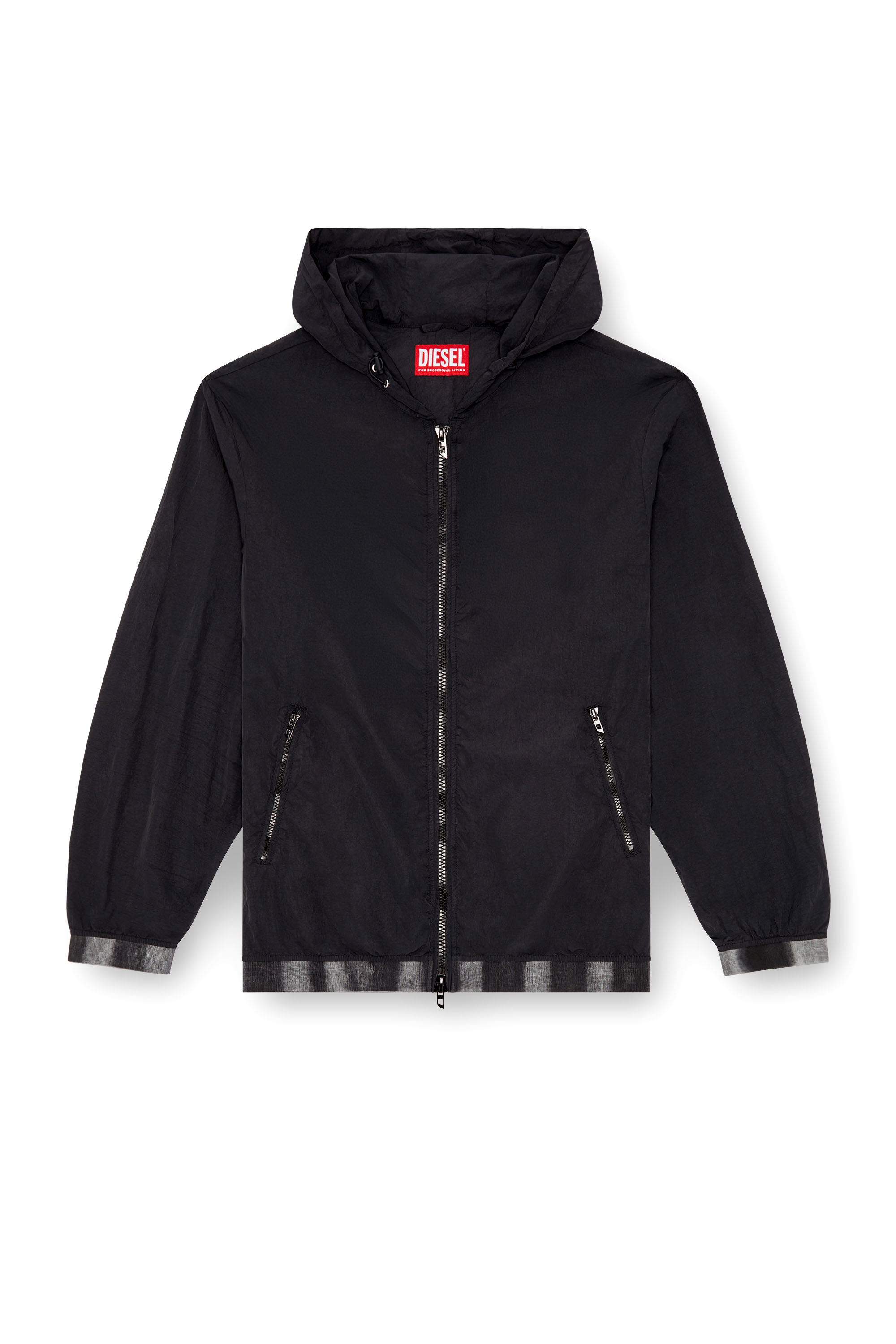 Diesel - J-POST, Male's Windbreaker in recycled shell in ブラック - 2