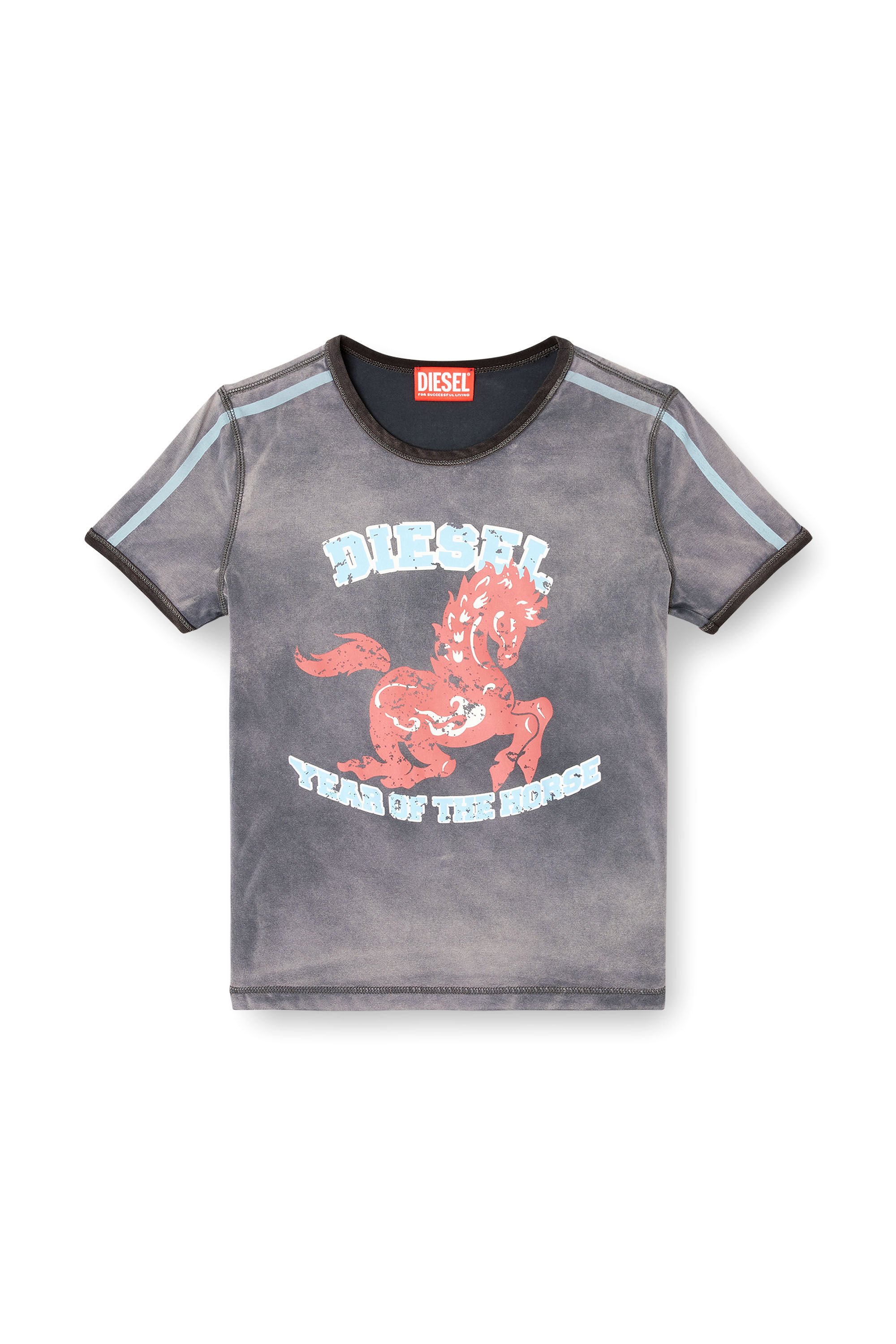 Diesel - CL-T-UNCUTIE-HORSE, Female's Cotton stretch T-shirt with horse graphic print in ブラック - 2