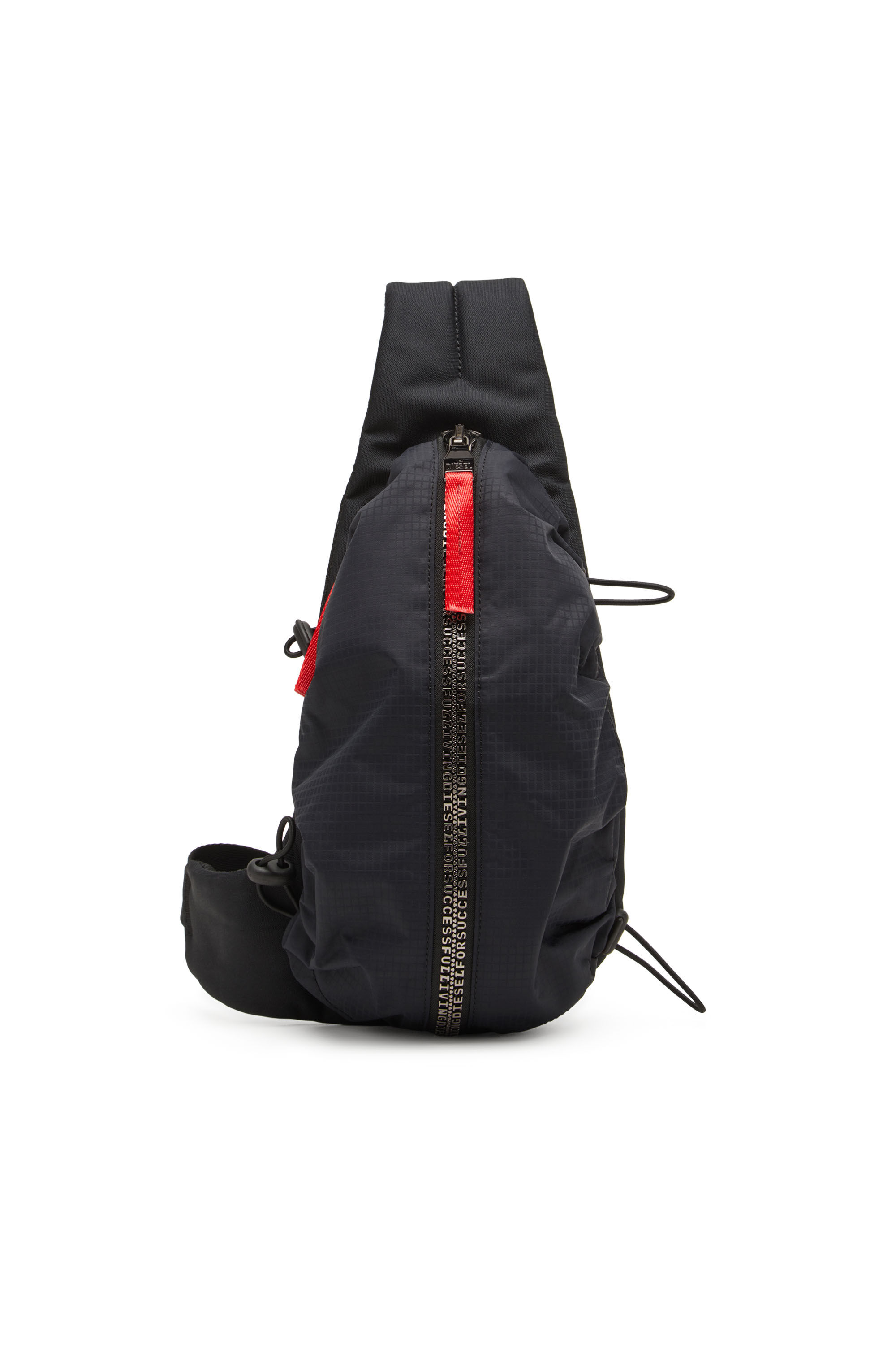 Diesel - ZIP-D CROSSBODY X, Male's Zip-D-Sling bag in check-jacquard shell in ブラック - 2