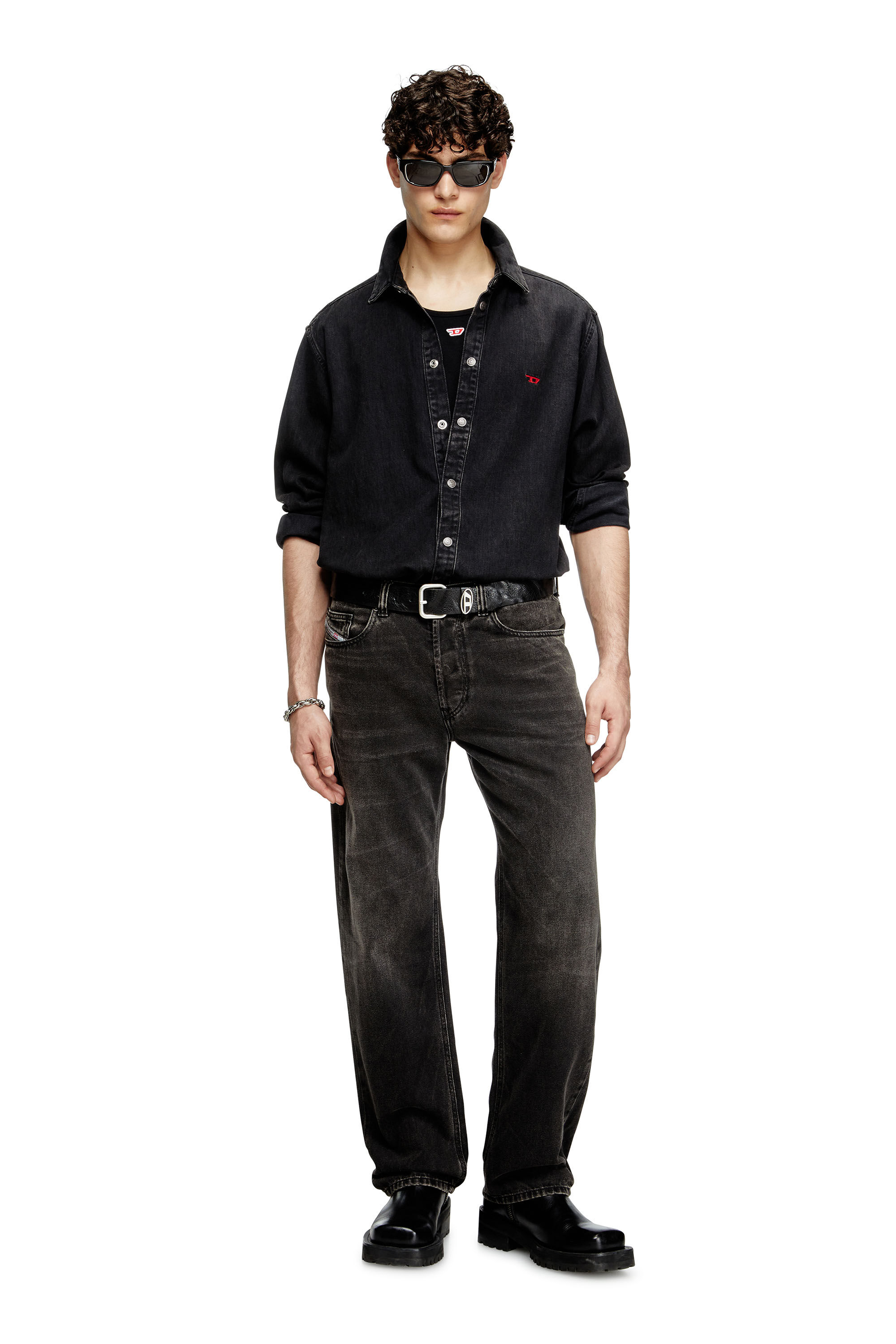 Diesel - T-LIFTY-D, Male's Tank top with mini D logo patch in ブラック - 1