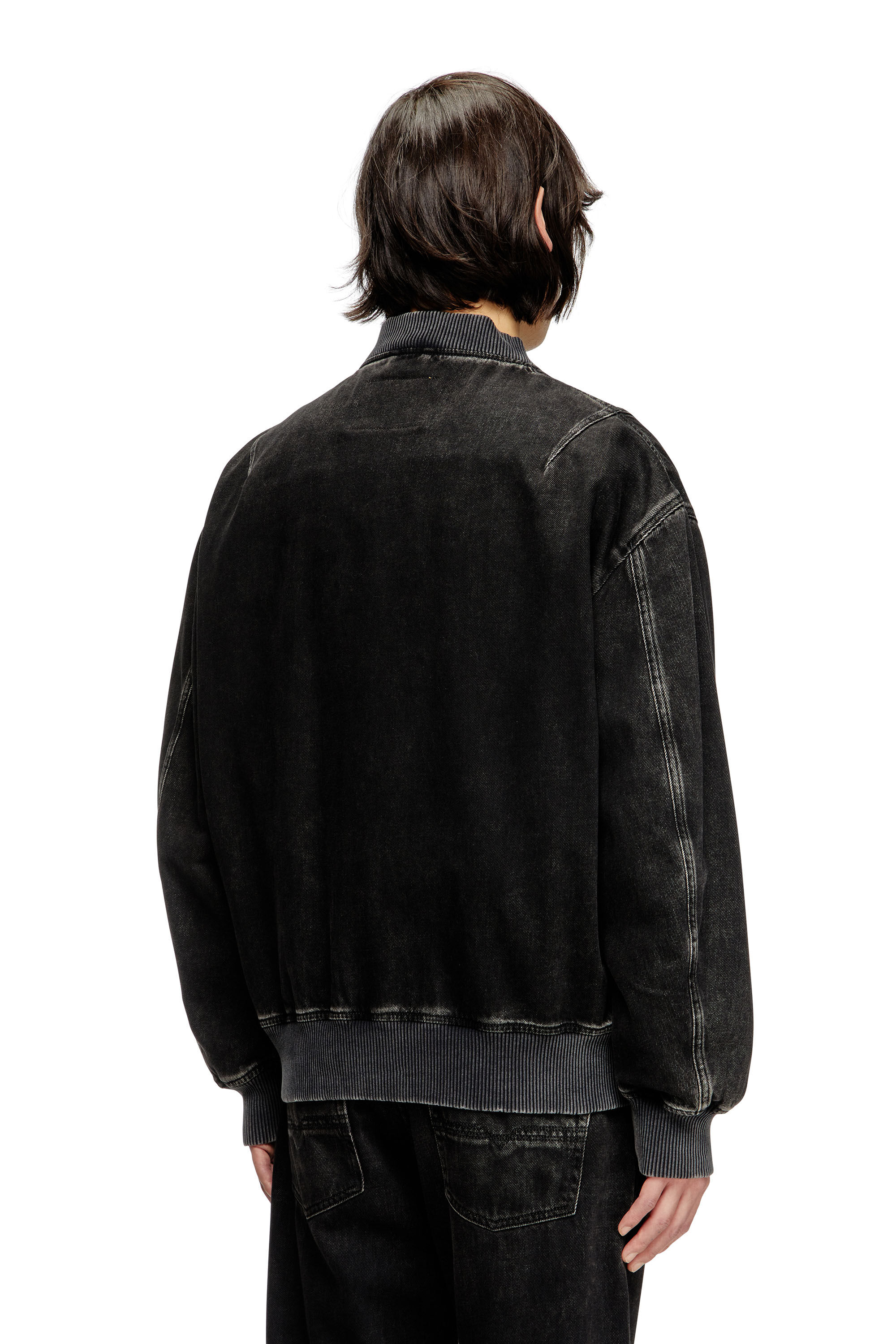 Diesel - D-VINZ, Male's Bomber jacket in clean-wash denim in ブラック - 5