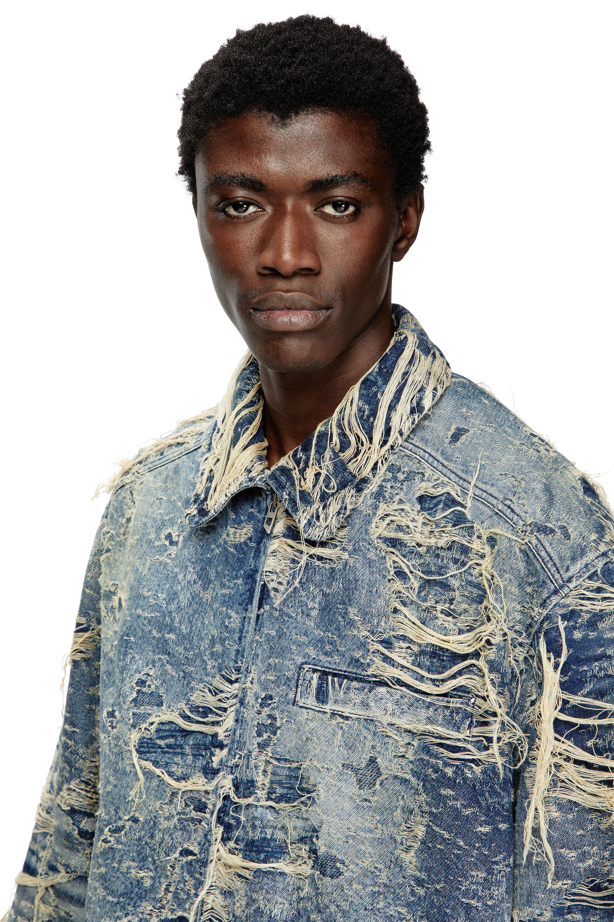 D-IVAR-FSG1 Jacket in floating-thread denim｜ブルー｜メンズ