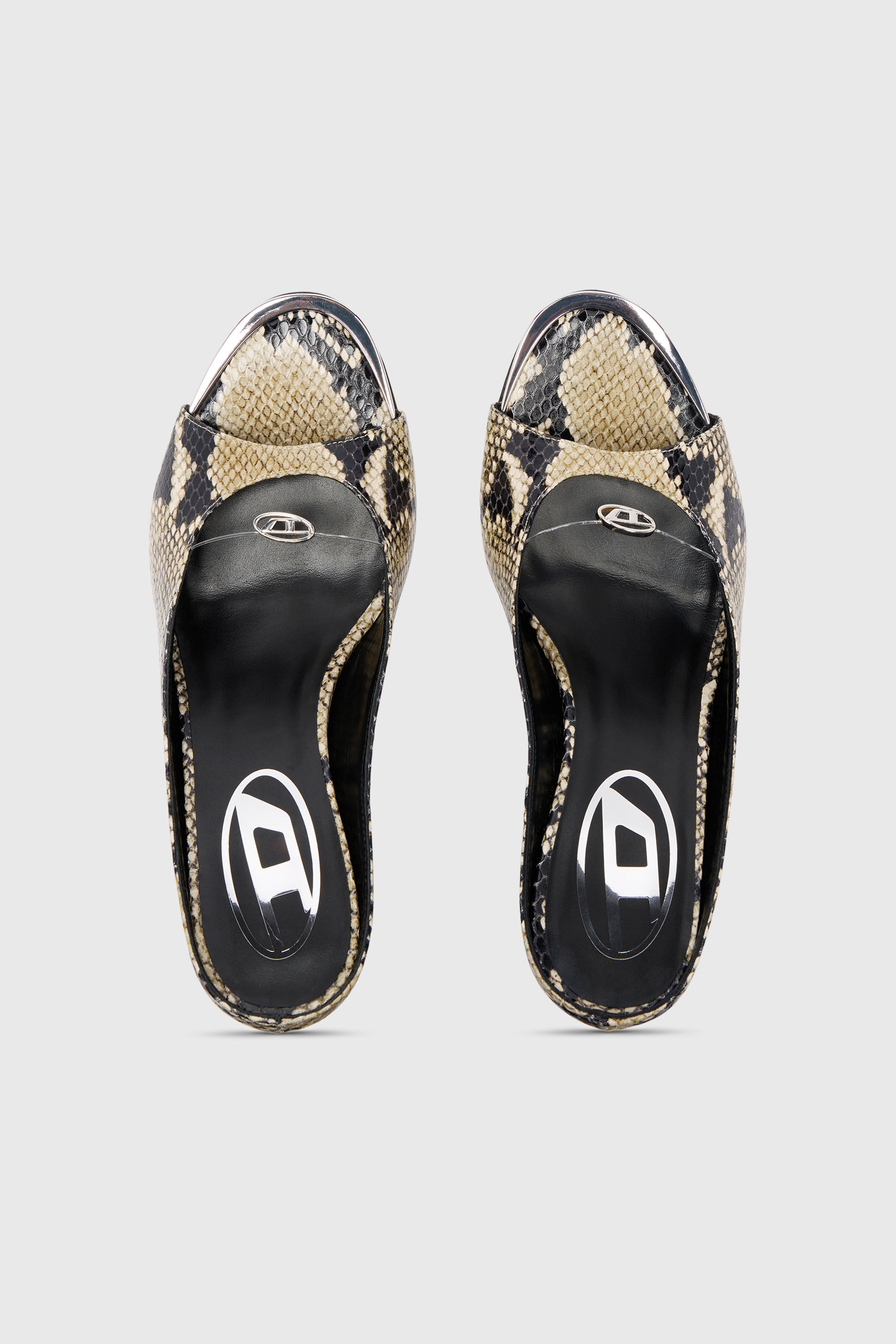 Diesel - D-DIAM'S SA 90, Female's D-Diam's-High leather mule with floating Oval D in マルチカラー - 4