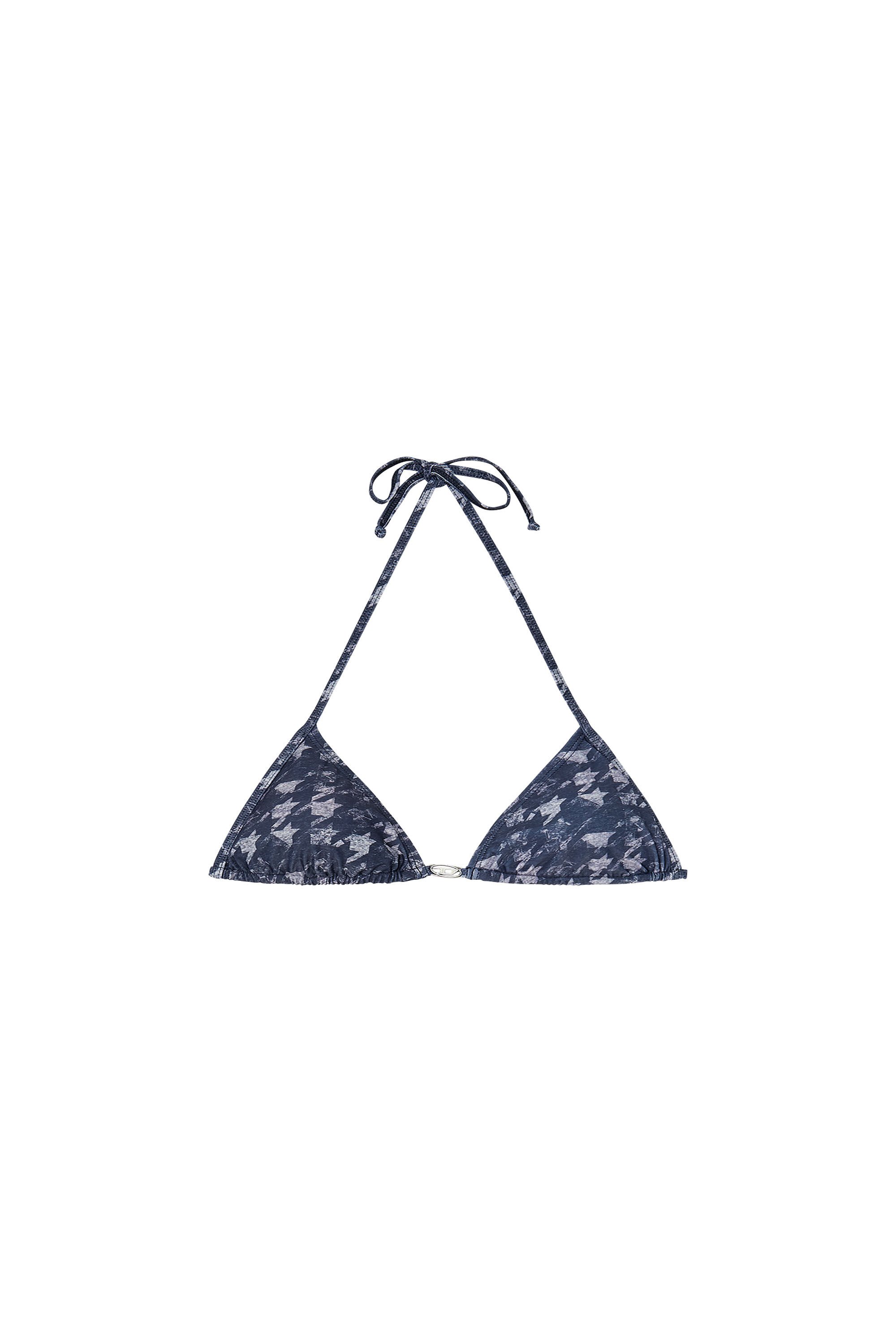 Diesel - ELETTRA-DNM, Female's Bikini top with all-over houndstooth print in ブルー - 4