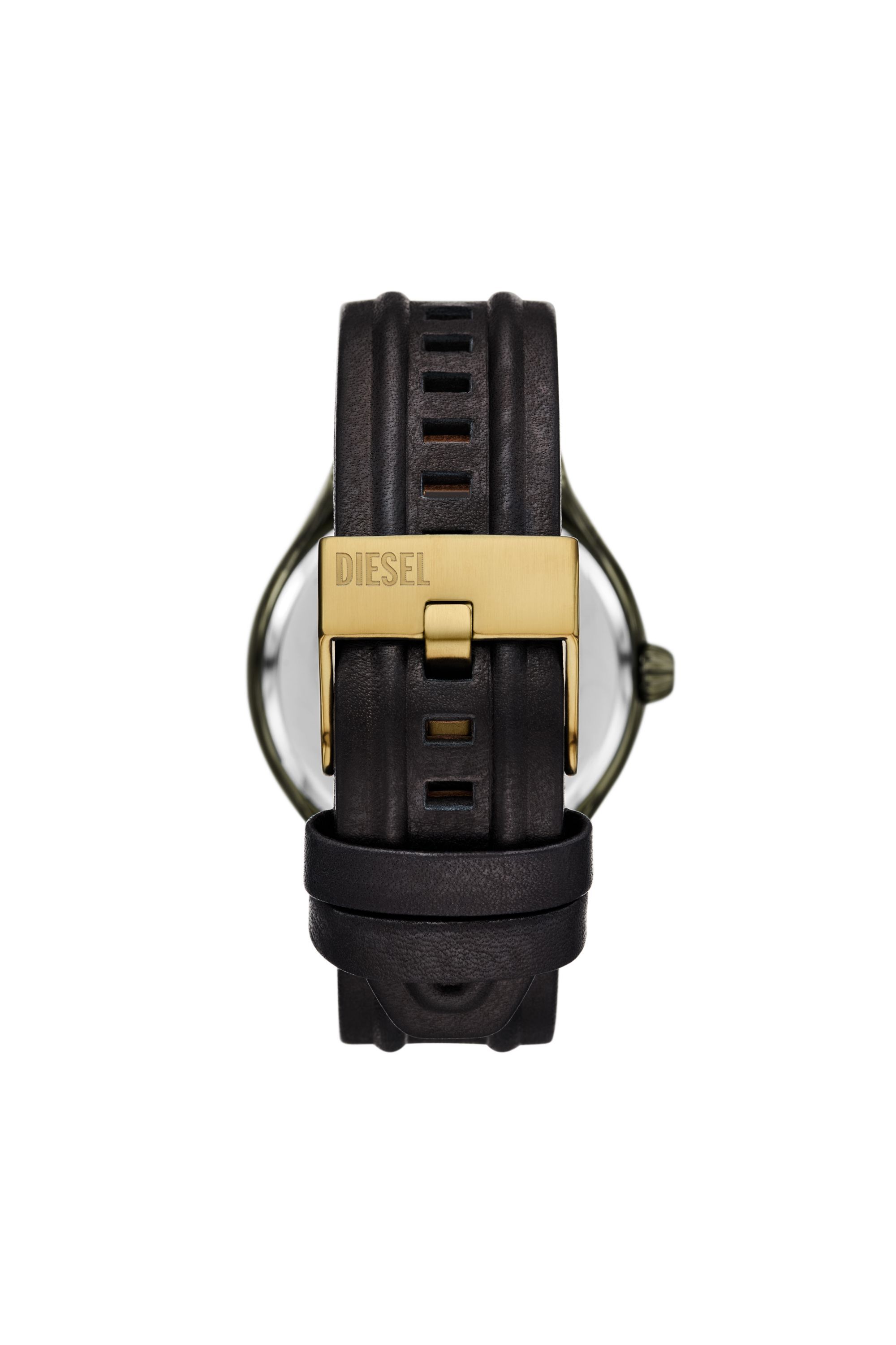 DZ2218 WATCH Streamline Three-Hand Black Leather Watch