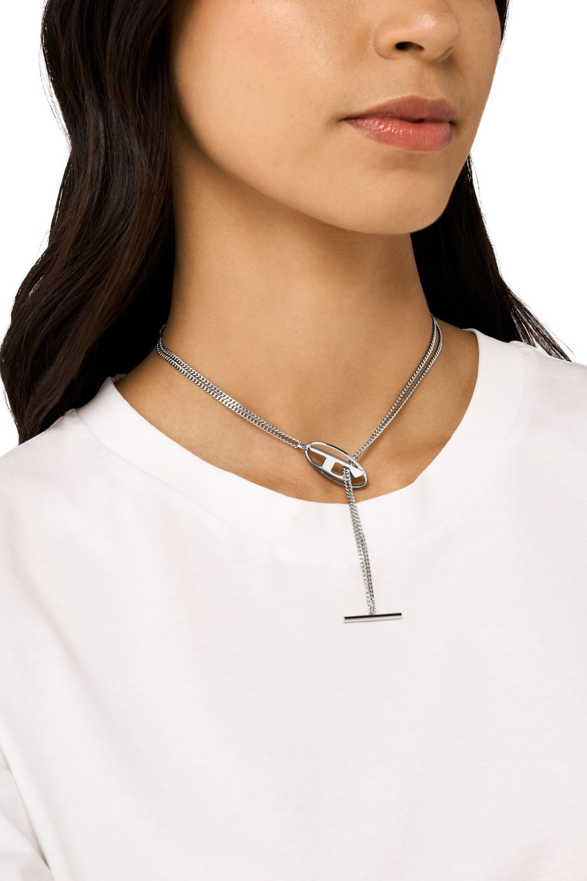 DX1534040 Stainless Steel Chain Necklace｜シルバー｜ウィメンズ｜DIESEL